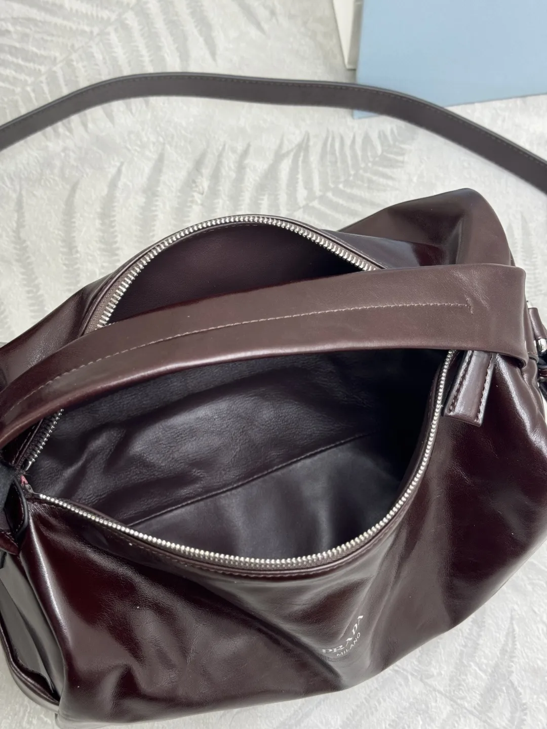Prada Boston Waxed Leather Shoulder Bag D106011208 — view 8