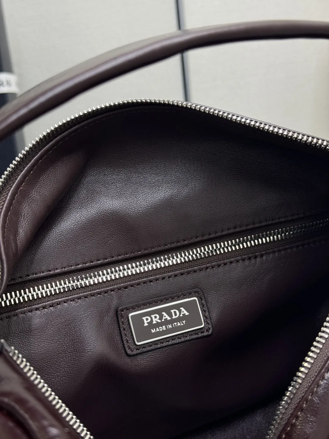 Prada Boston Waxed Leather Shoulder Bag D106011208 — view 9