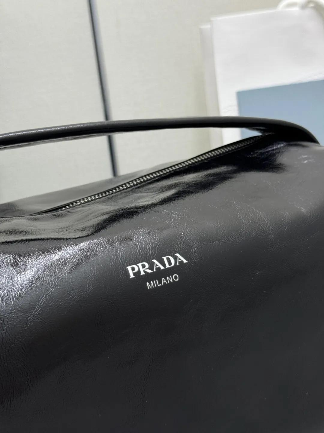 Prada Boston Waxed Leather Shoulder Bag D106011209 — view 8