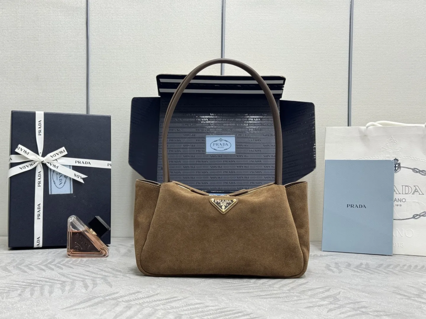 Prada Suede Shoulder Bag 1BA444 D89011213