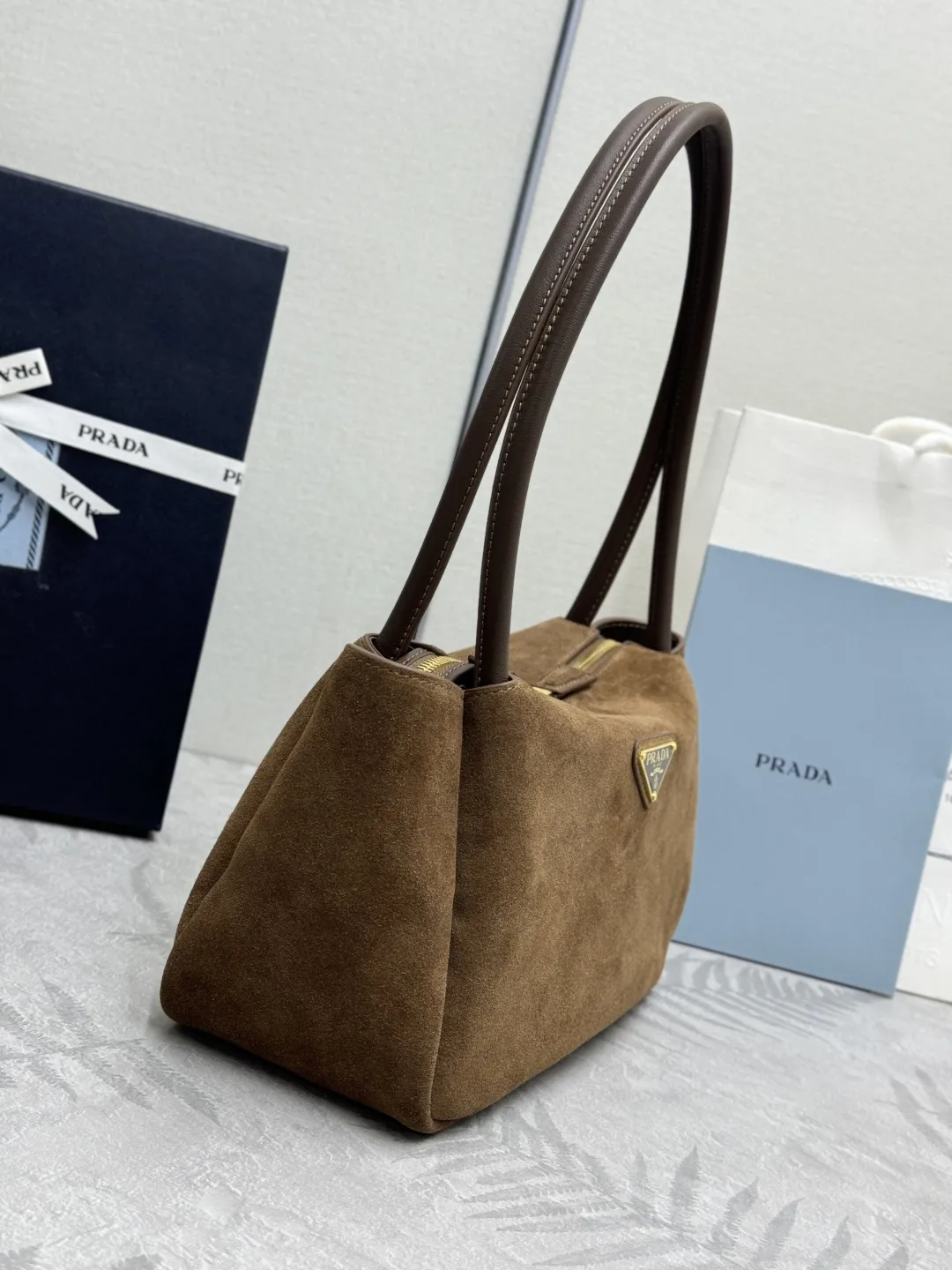 Prada Suede Shoulder Bag 1BA444 D89011213 — view 4
