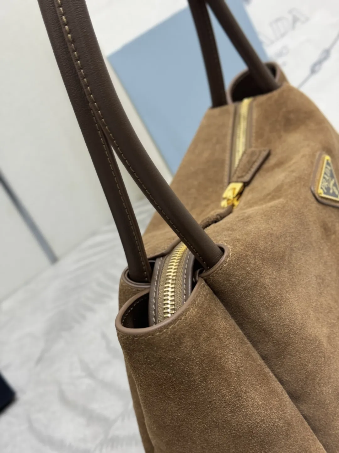 Prada Suede Shoulder Bag 1BA444 D89011213 — view 5