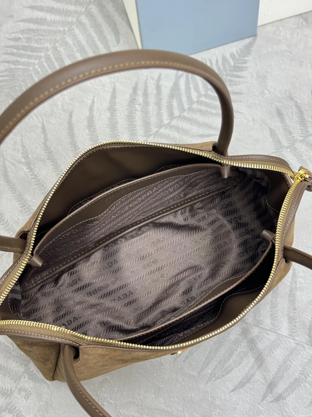Prada Suede Shoulder Bag 1BA444 D89011213 — view 8