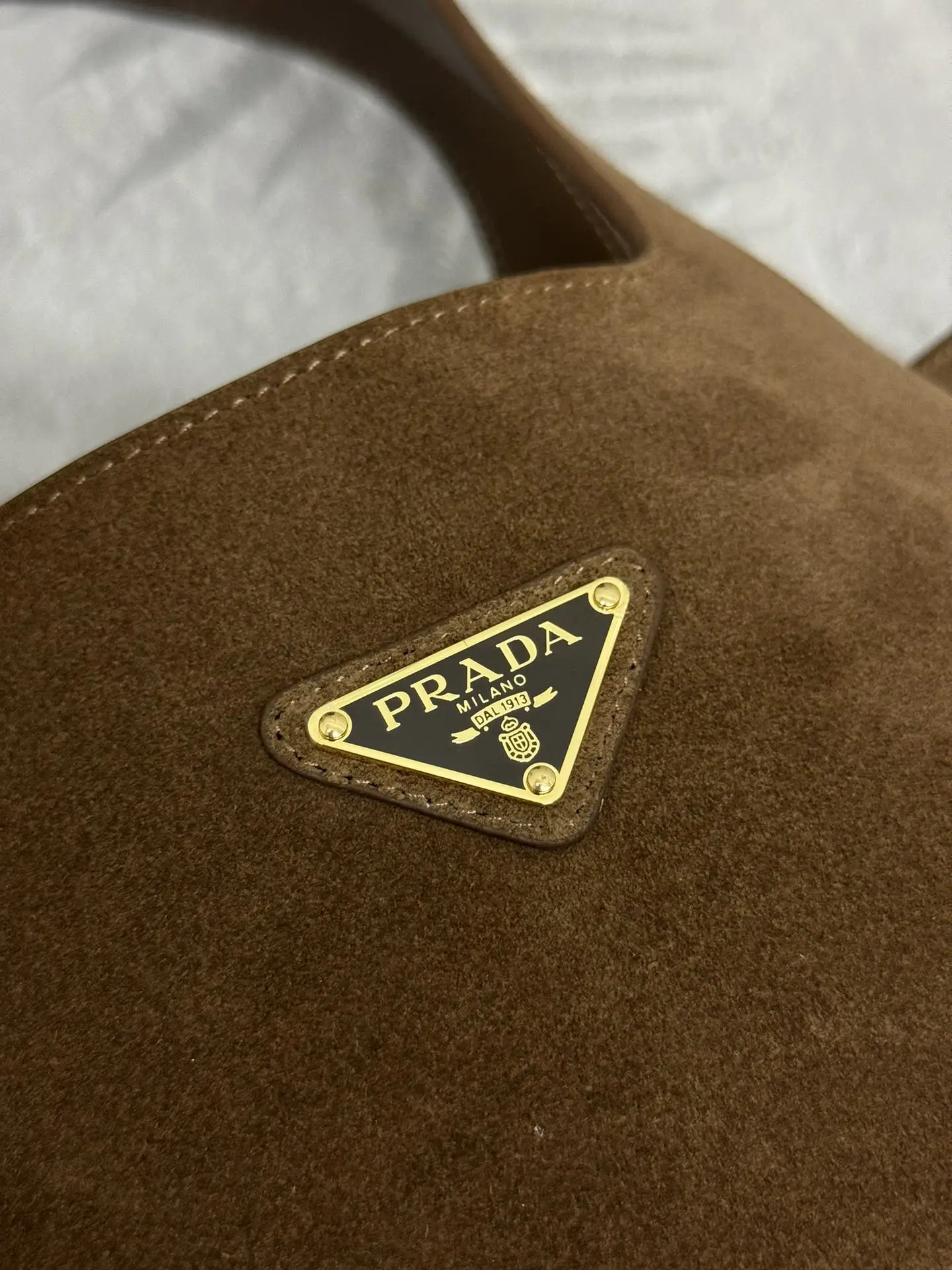 Suede Bucket Bag with Lambskin Lining D91011214 — view 7
