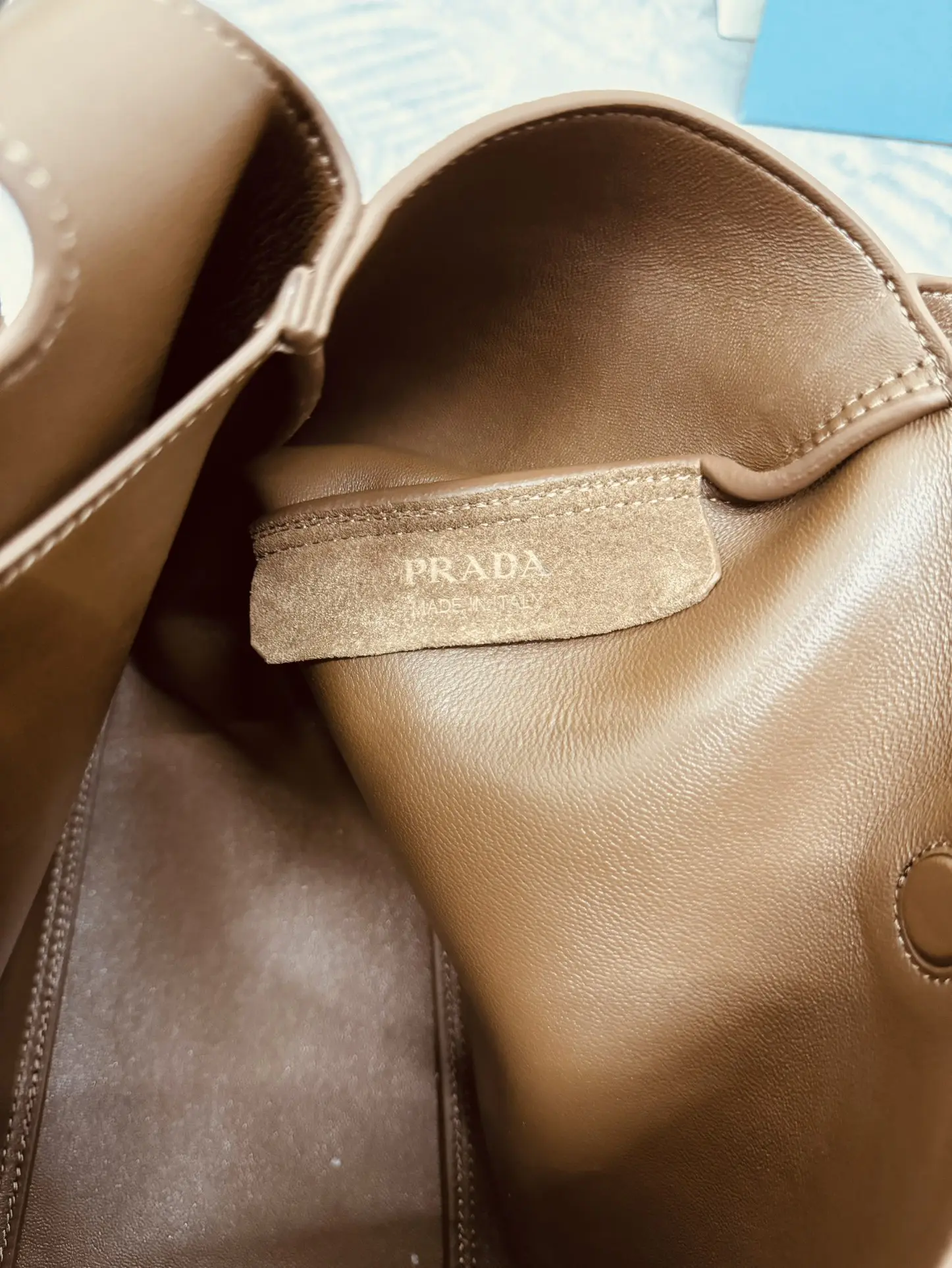 Suede Bucket Bag with Lambskin Lining D91011214 — view 9