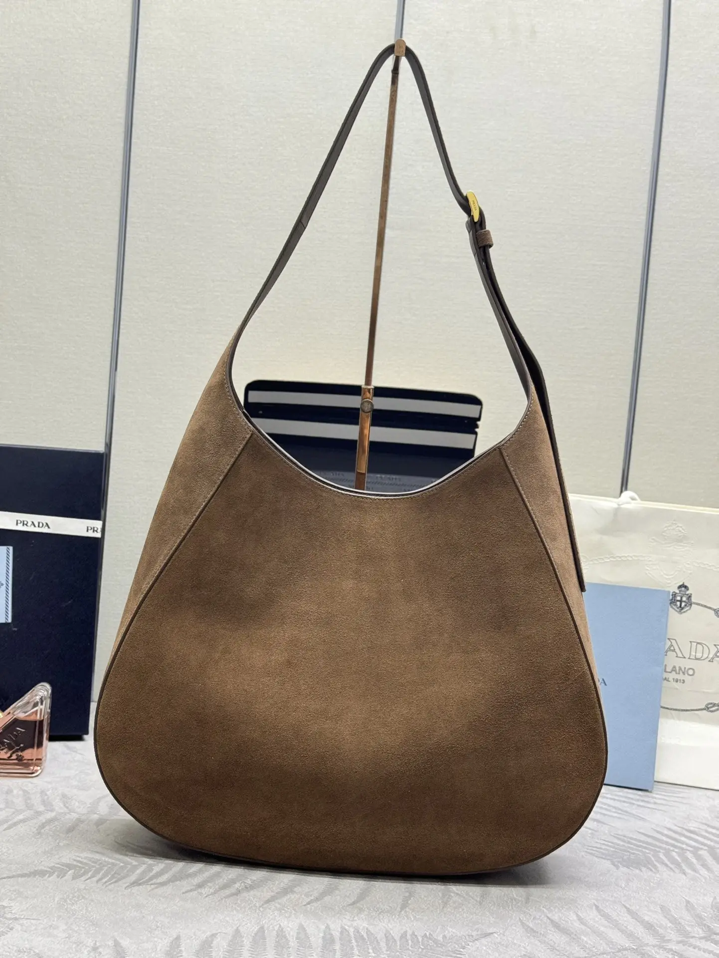 Prada Cleo Suede Shoulder Bag D101011215 — view 2