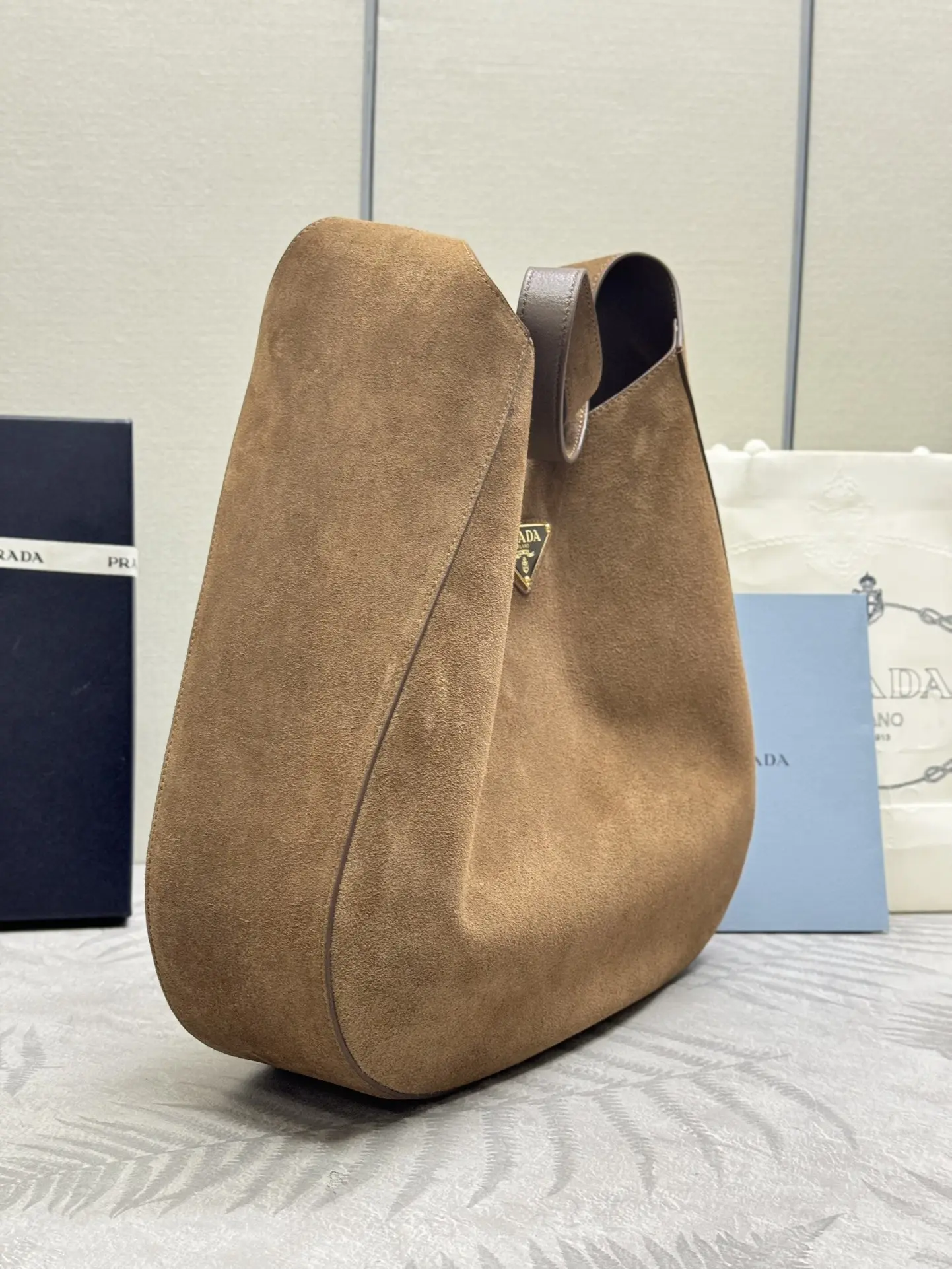 Prada Cleo Suede Shoulder Bag D101011215 — view 4