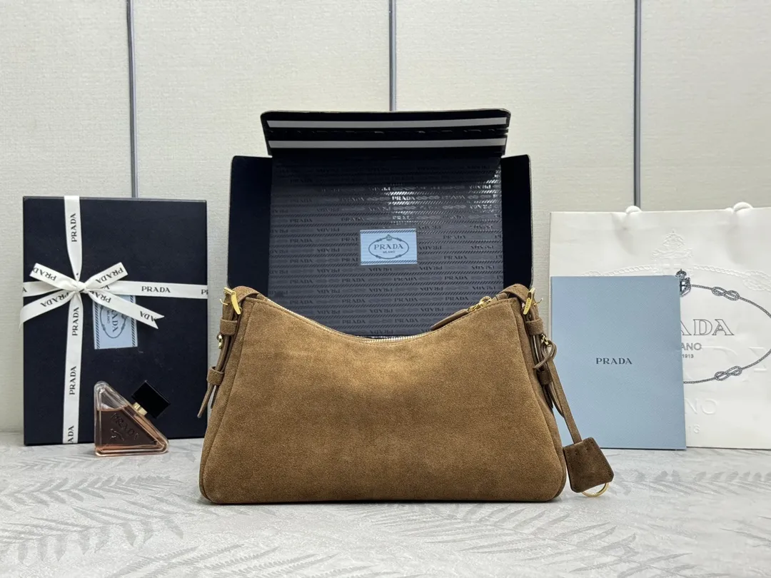 Prada Aimee Suede Hobo Shoulder Bag D89011218 — view 2