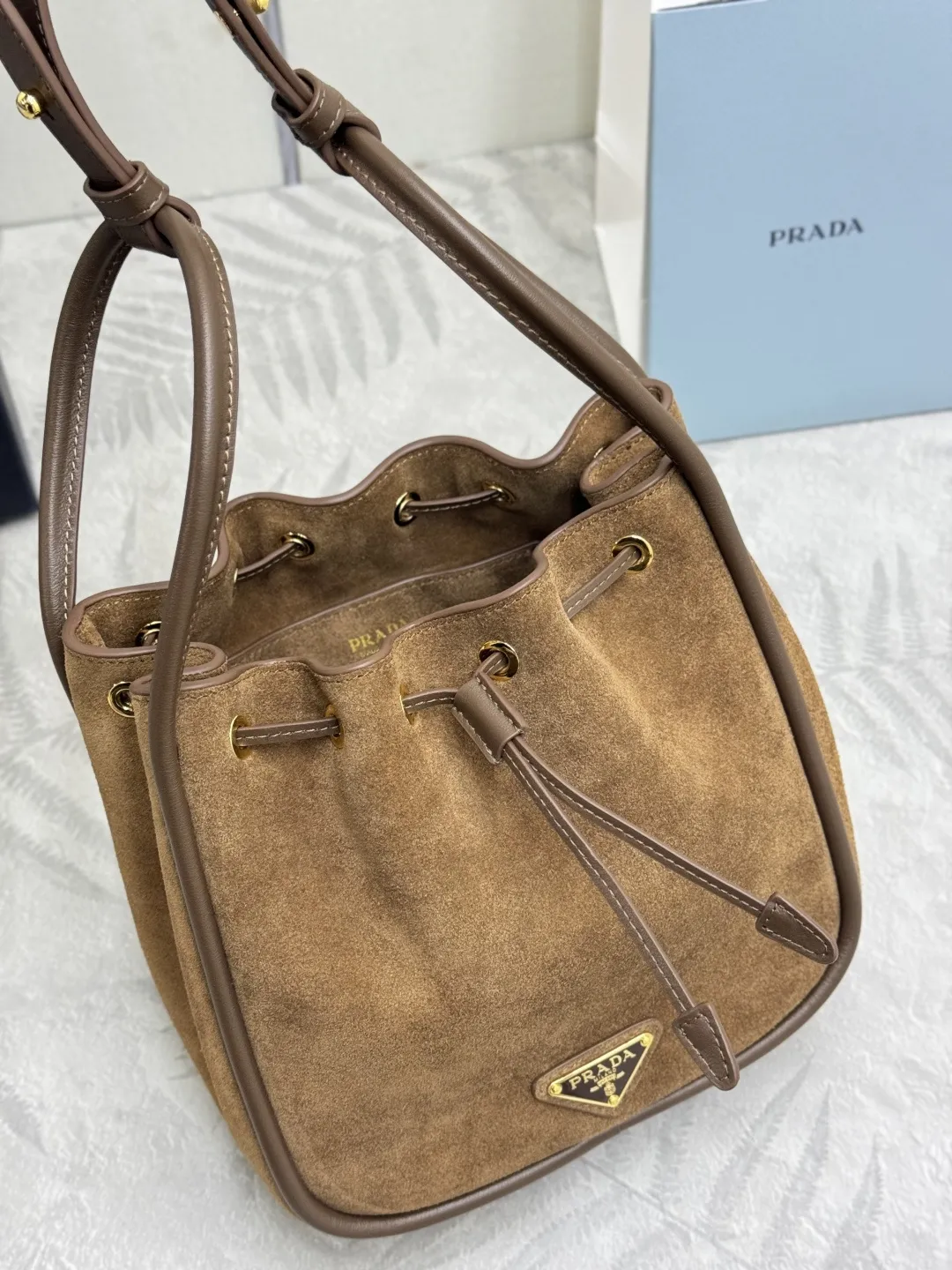 Suede Drawstring Bucket Bag D86011224 — view 5
