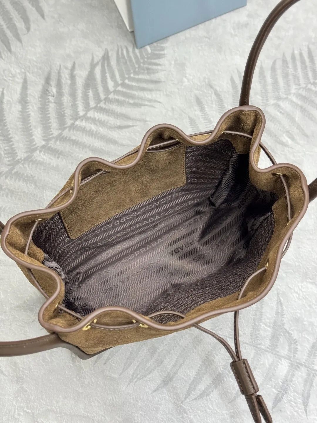 Suede Drawstring Bucket Bag D86011224 — view 8