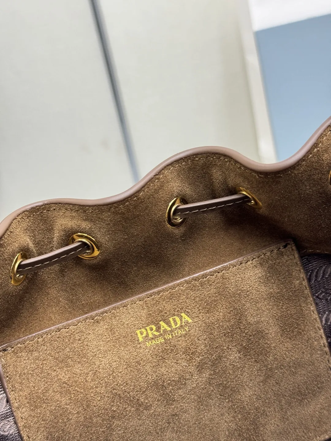 Suede Drawstring Bucket Bag D86011224 — view 9