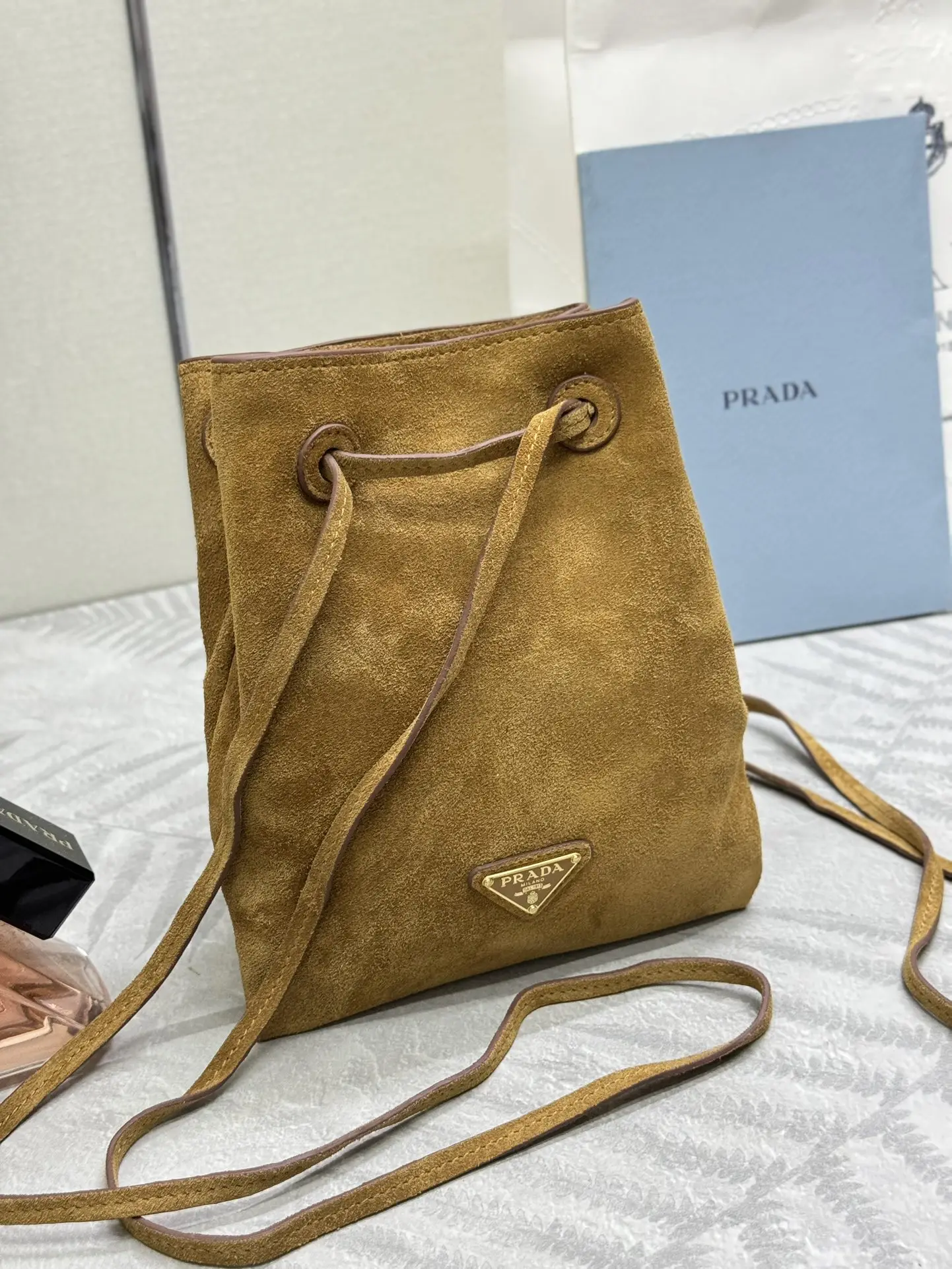 Suede Mini Drawstring Crossbody Bag D59011225 — view 3