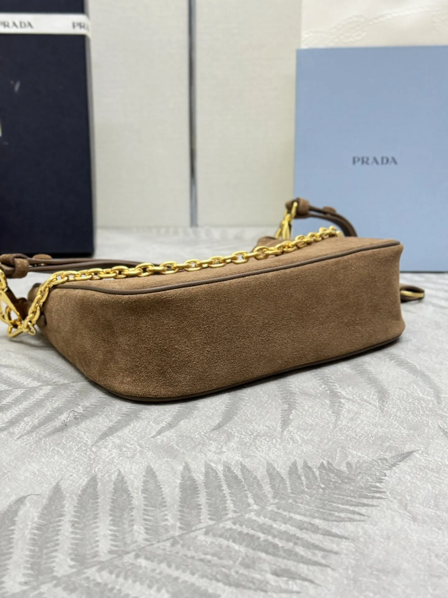 Suede Hobo Shoulder Bag 1BC204 D79011227 — view 5