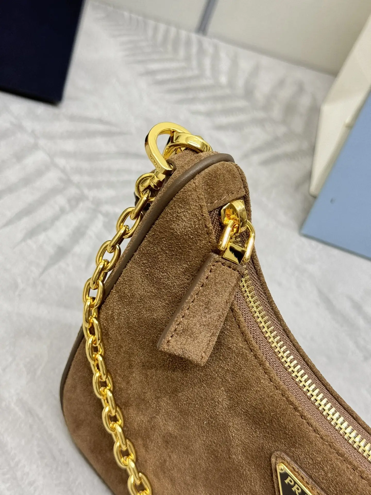 Suede Hobo Shoulder Bag 1BC204 D79011227 — view 6