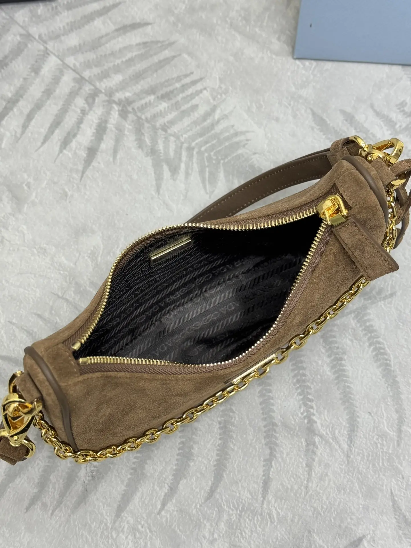 Suede Hobo Shoulder Bag 1BC204 D79011227 — view 8