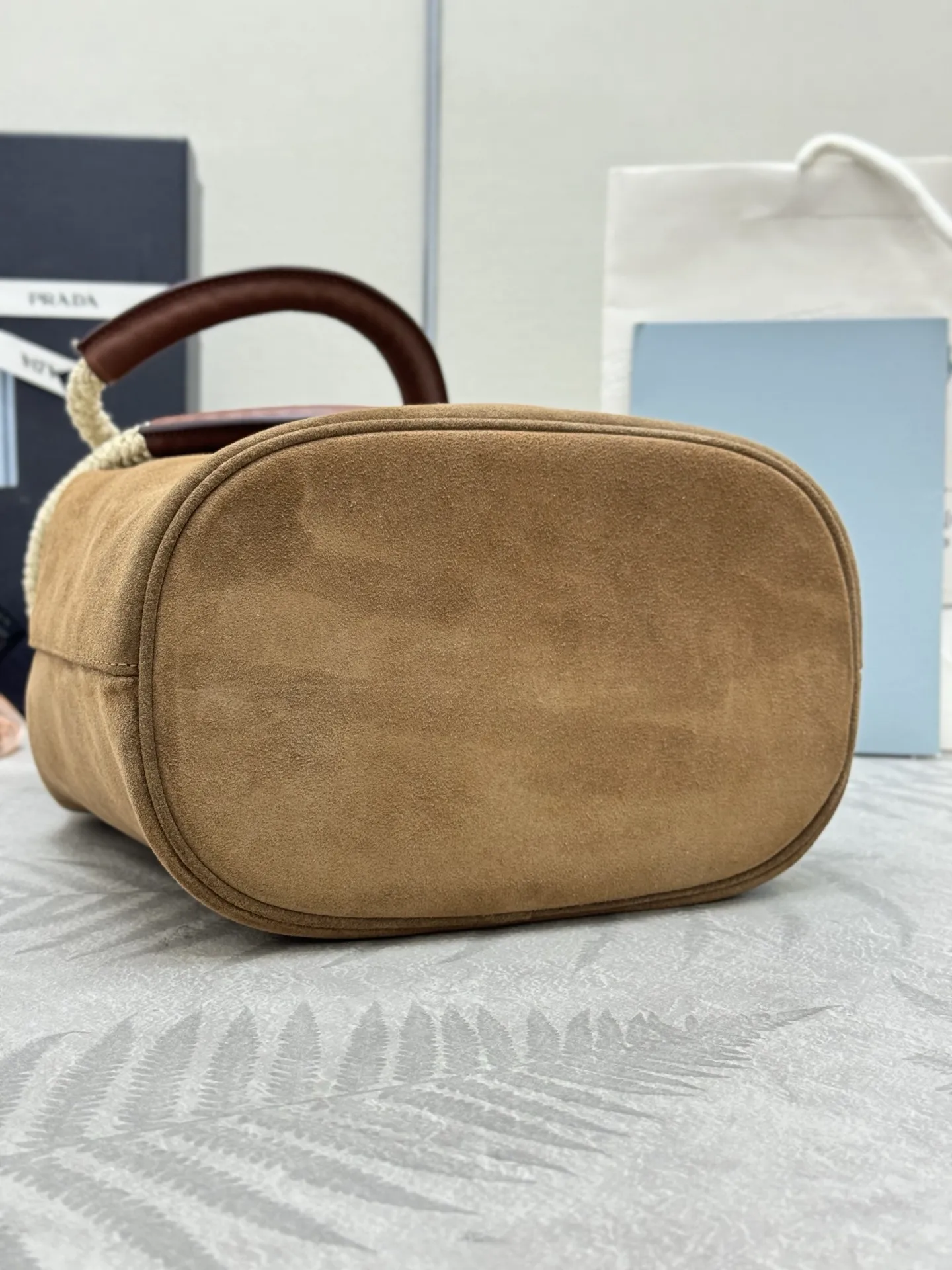 Suede Re-Nylon Bucket Bag D79011228 — view 5