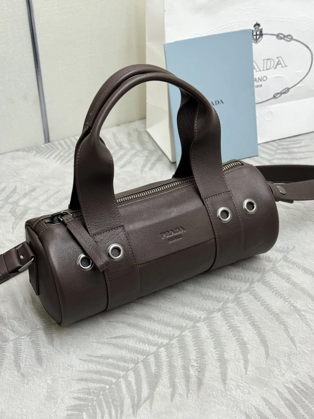 Prada Leather Top-Handle Shoulder Bag D104011229 — view 3