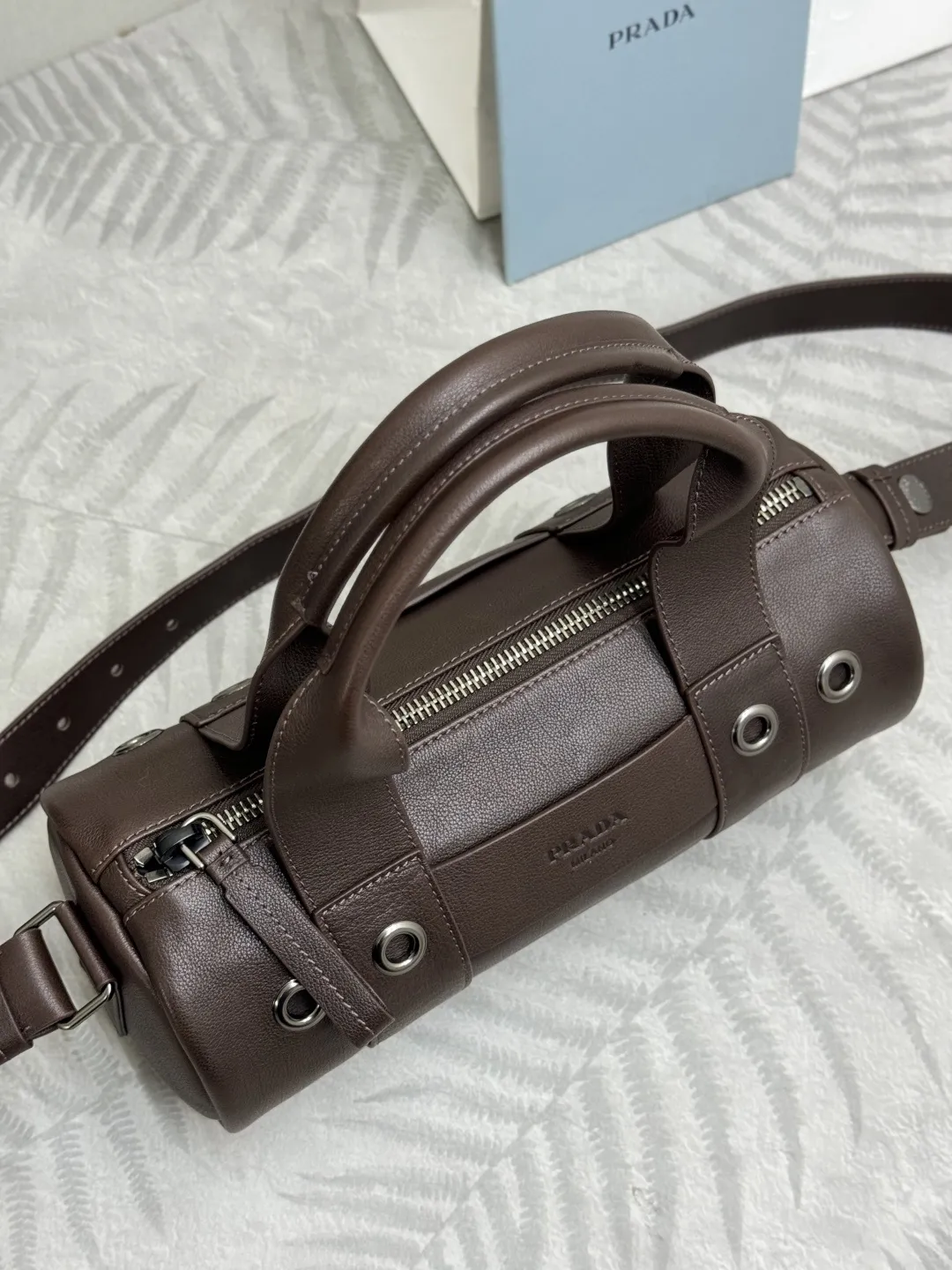 Prada Leather Top-Handle Shoulder Bag D104011229 — view 4
