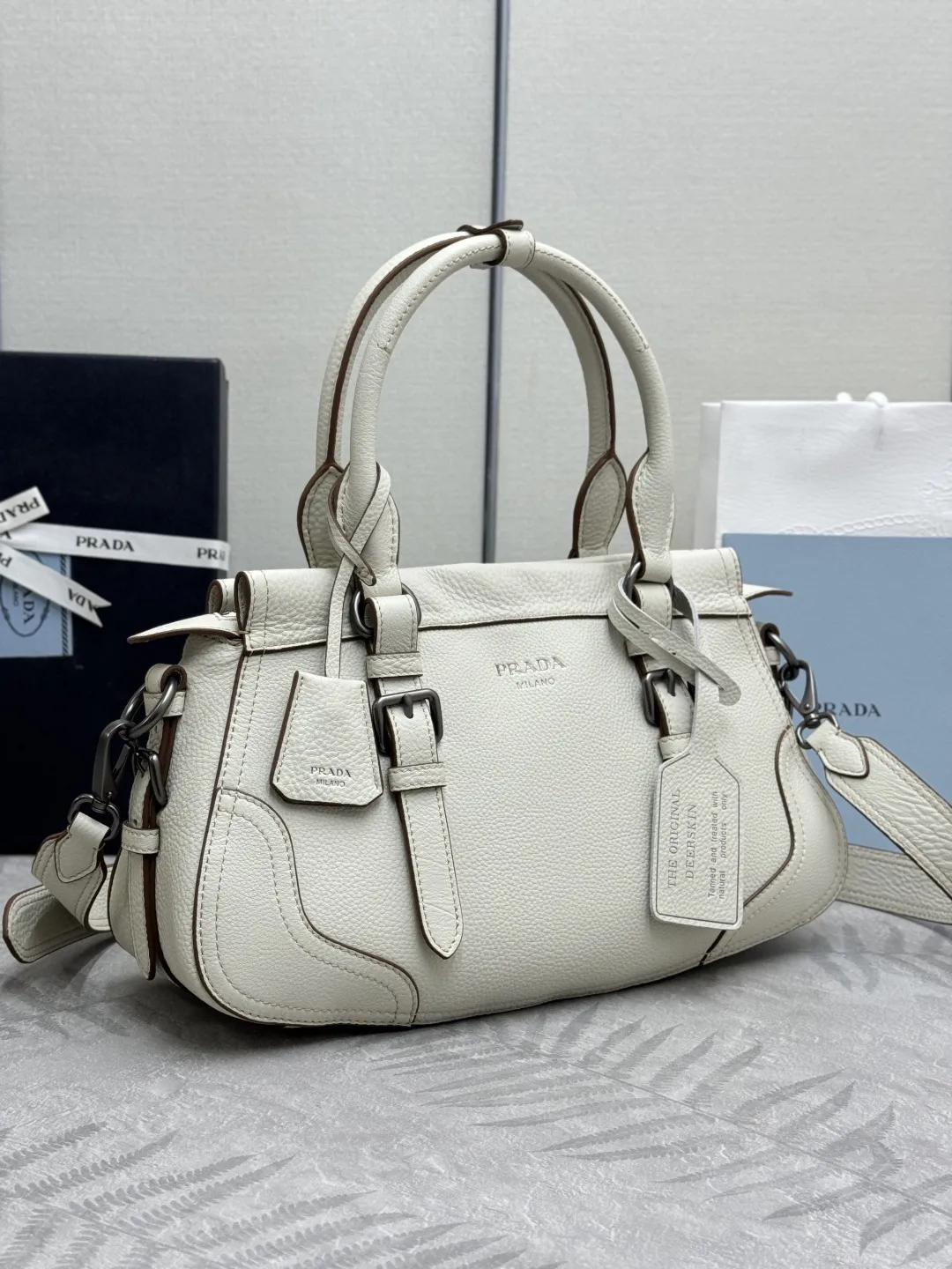 Prada Deerskin Leather Tote Bag D114011230 — view 3