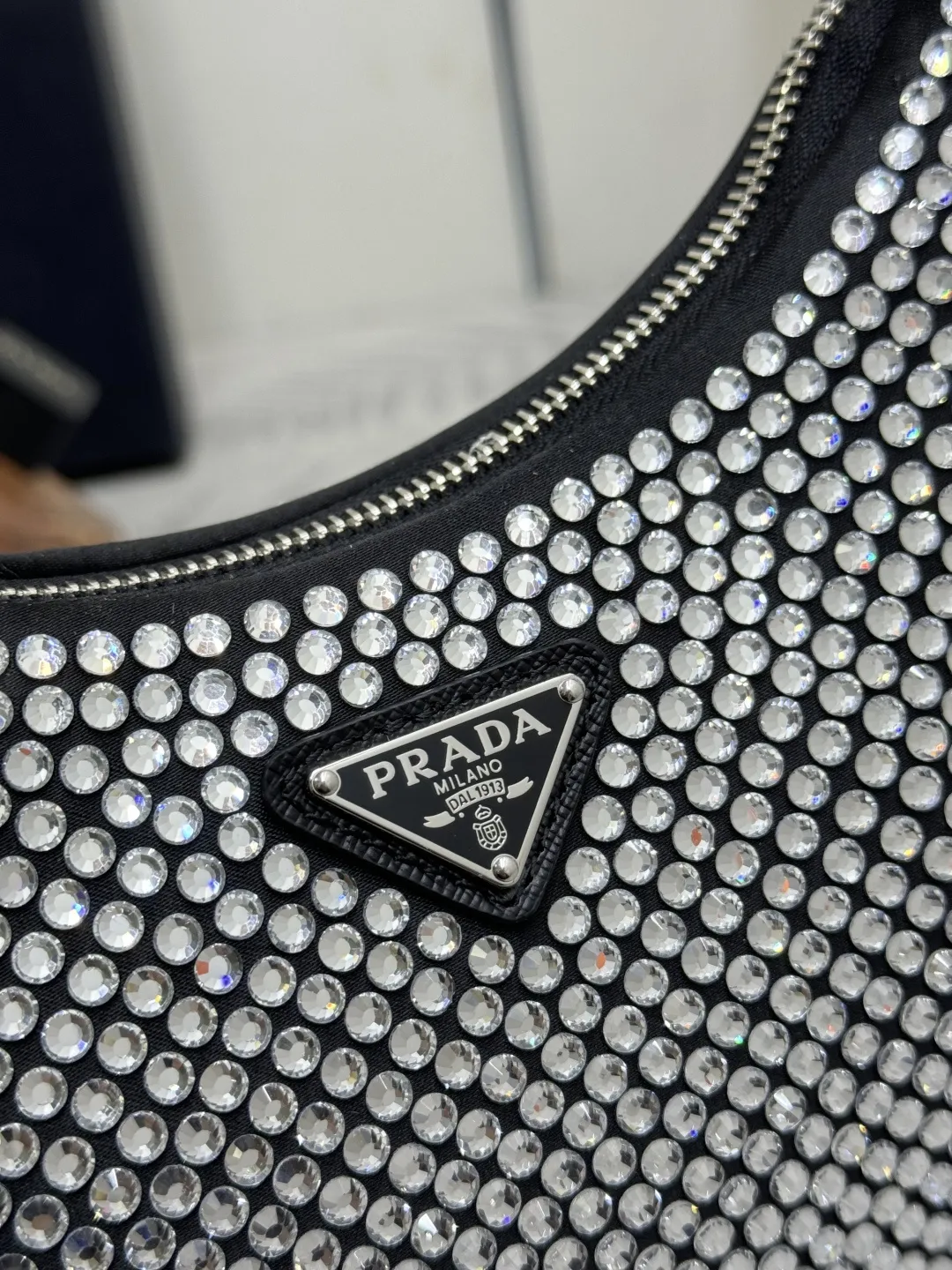 Re-Edition 2005 Crystal-Embellished Hobo Bag D64011231 — view 7