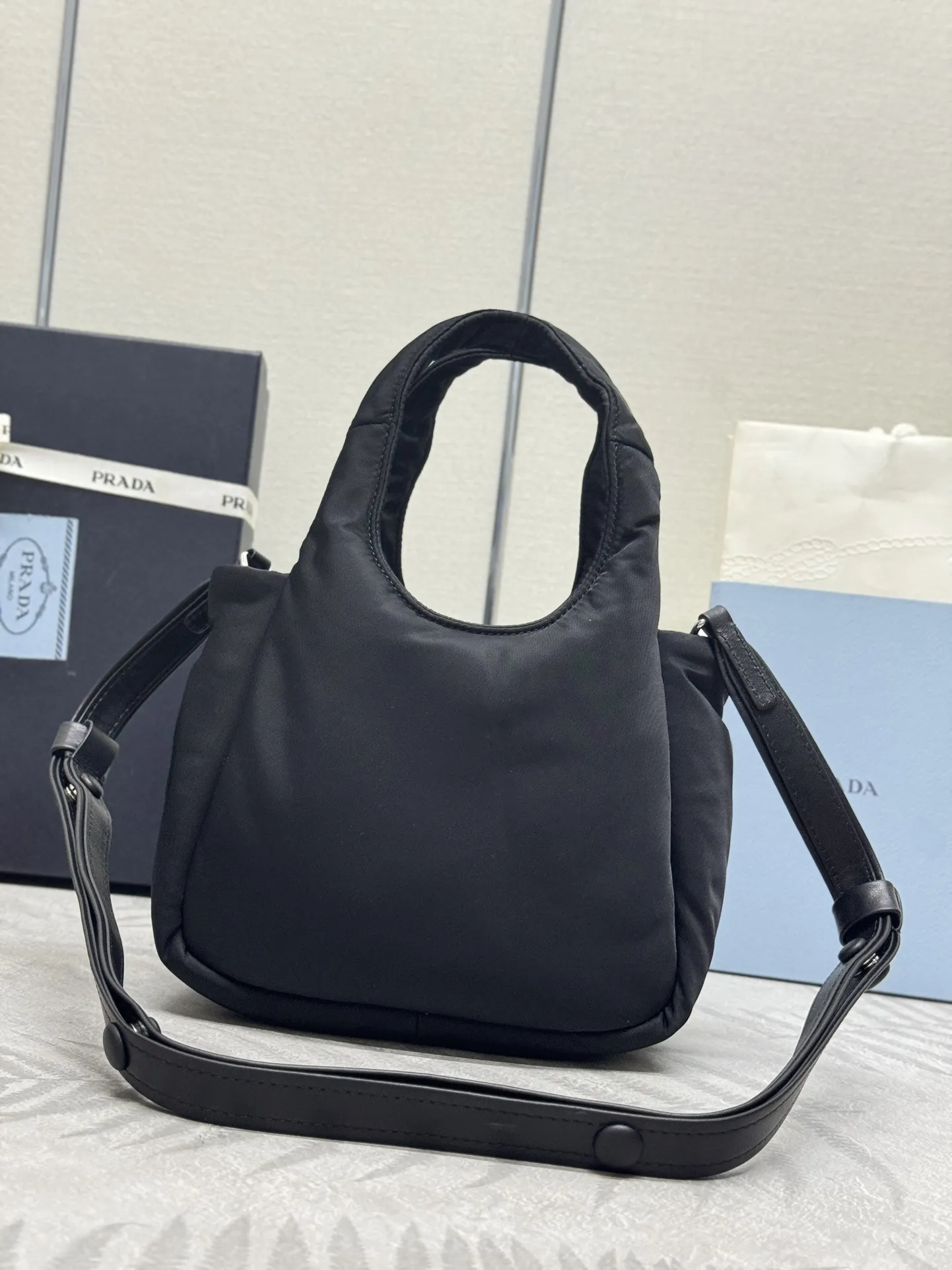 Prada Mini Nylon Tote Bag D69011029 — view 3