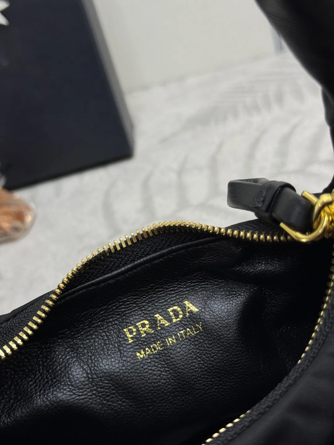 Bow-Detail Padded Nylon Hobo Bag D73011015 — view 9