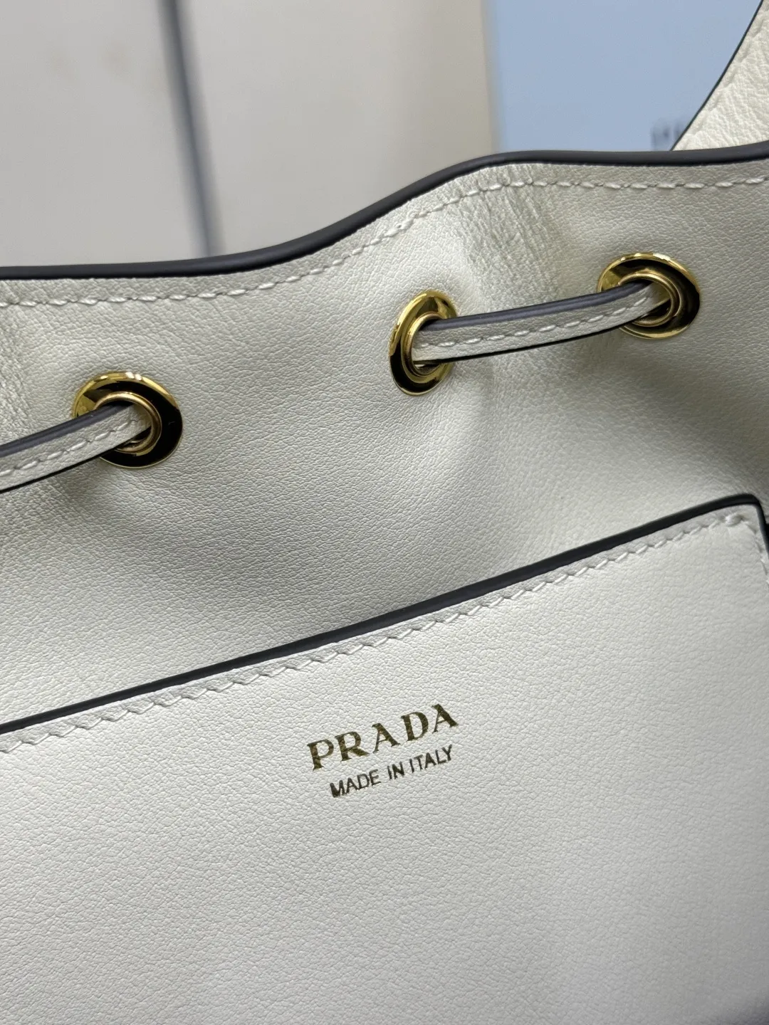 Prada 1BE087 Leather Bucket Bag D89011235 — view 9