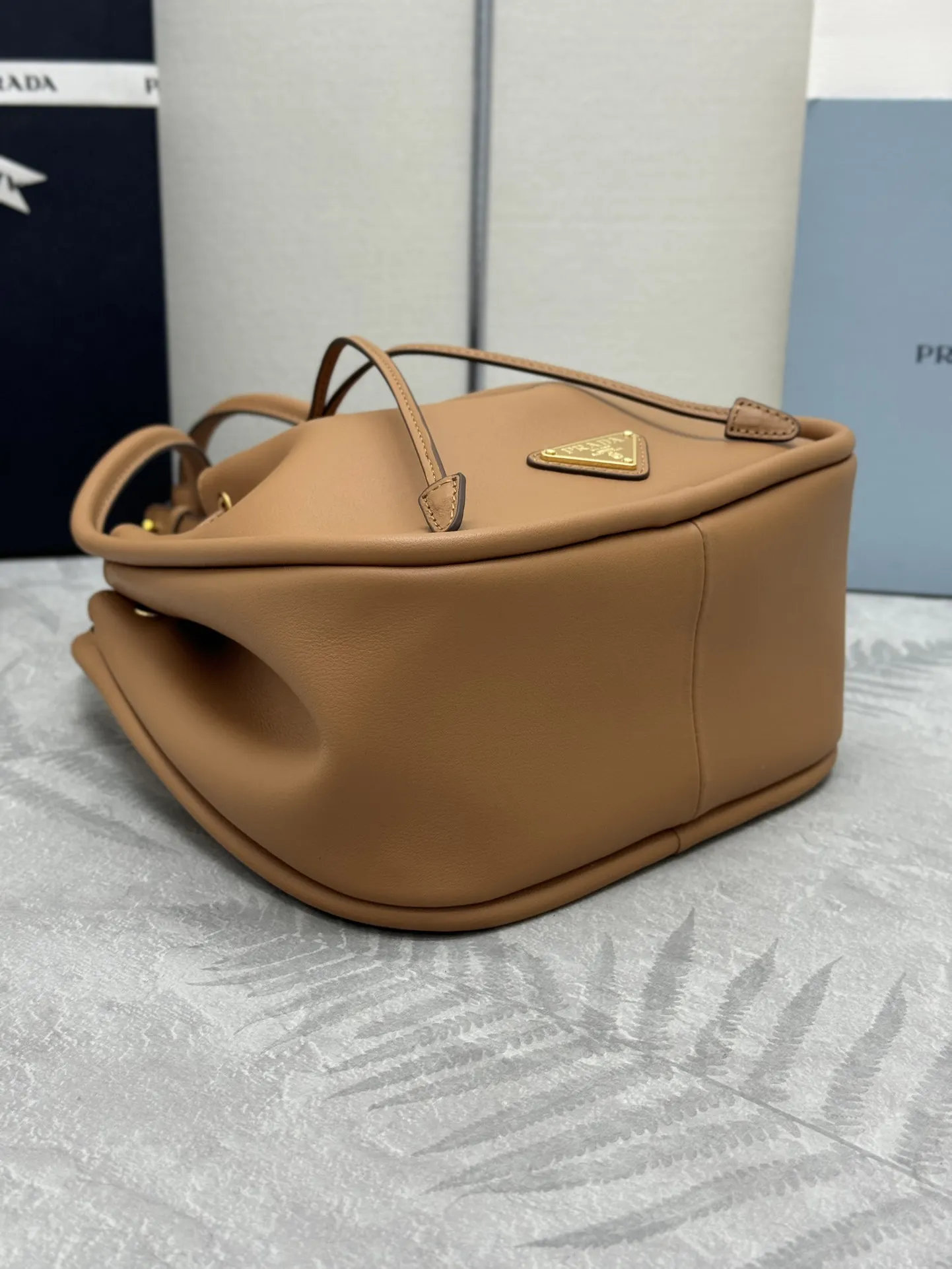 Leather Drawstring Bucket Bag D89011236 — view 6