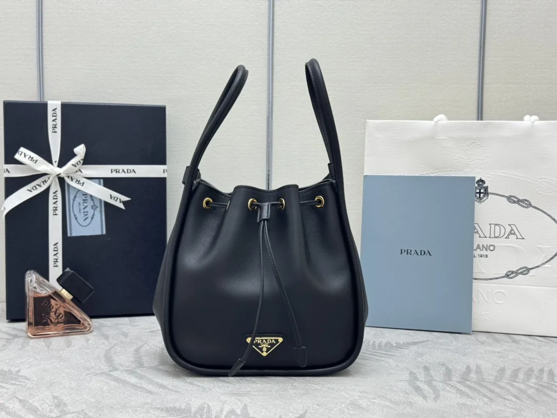 Prada 1BE087 Leather Bucket Bag D89011237 — view 2