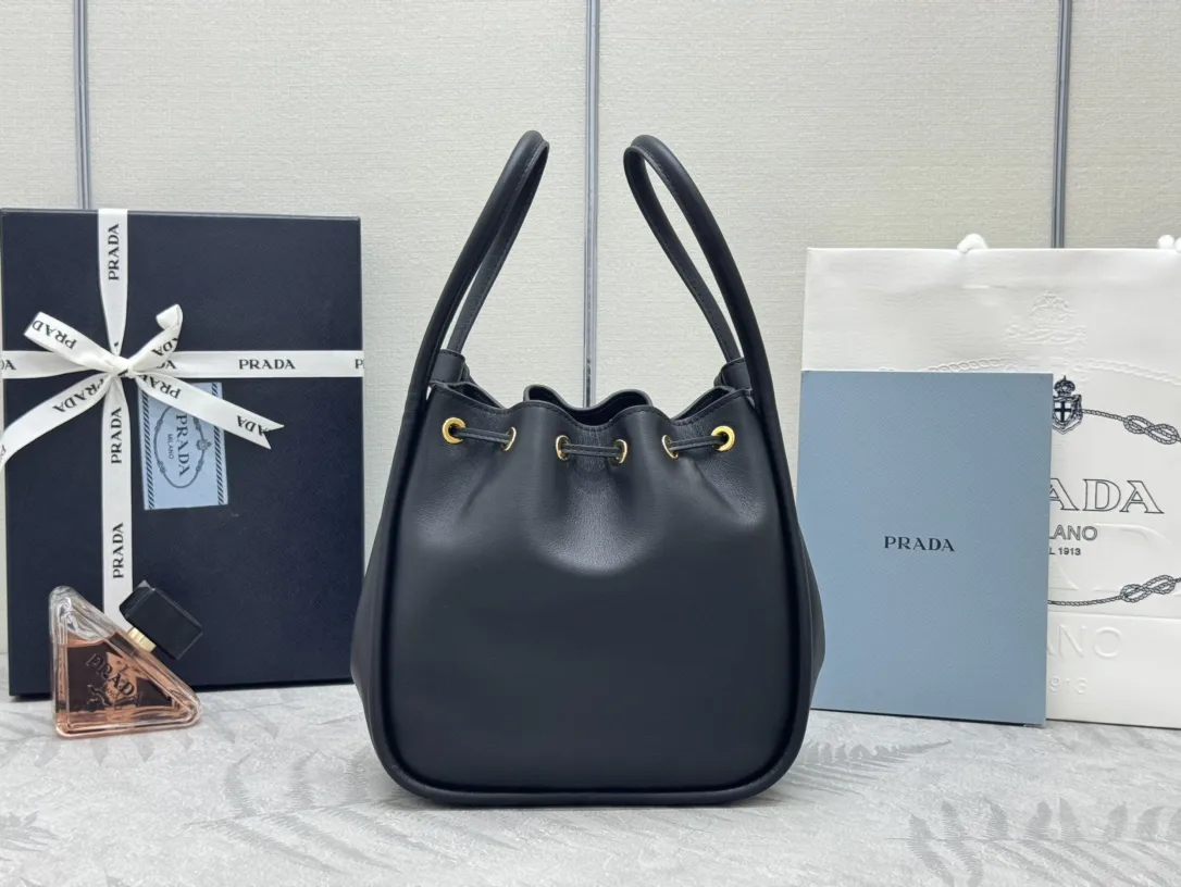 Prada 1BE087 Leather Bucket Bag D89011237 — view 4
