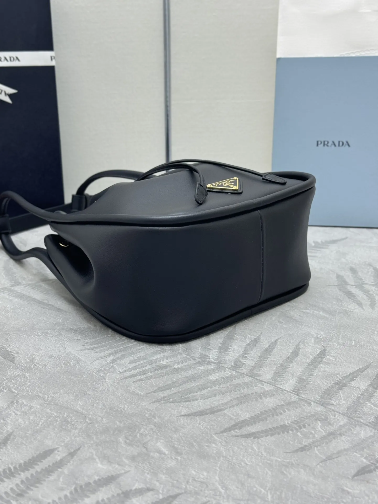 Prada 1BE087 Leather Bucket Bag D89011237 — view 5