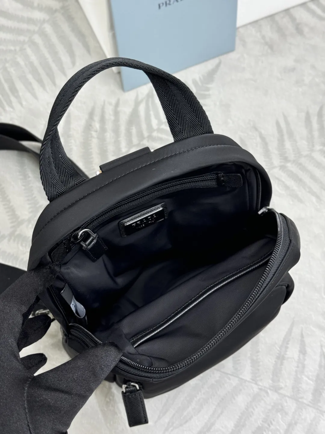 Re-Nylon Saffiano Trim Sling Bag D45011238 — view 8