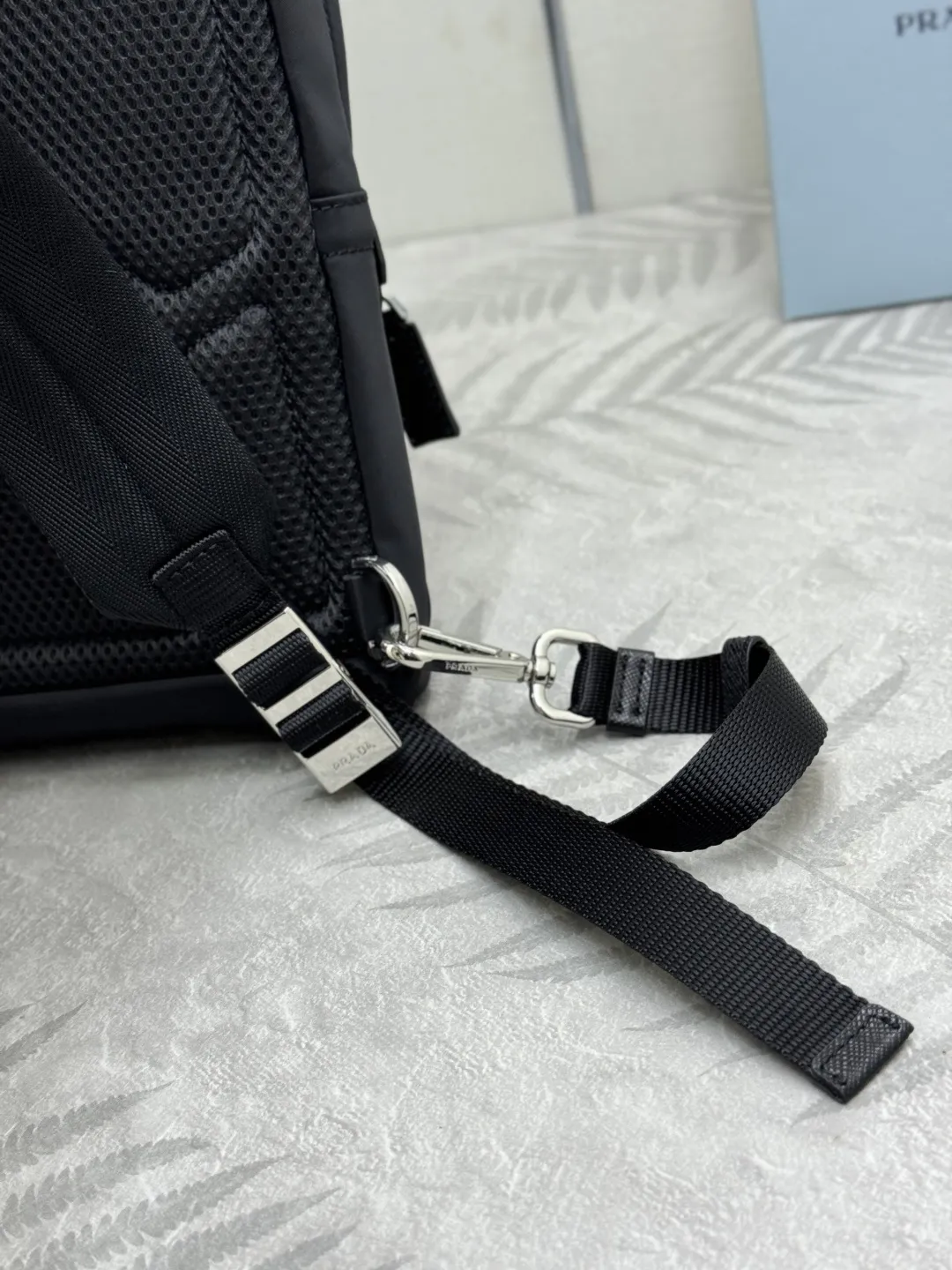 Re-Nylon and Saffiano Leather Sling Backpack D69011239 — view 6