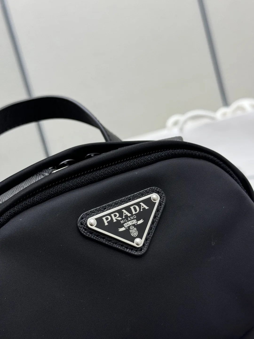 Re-Nylon and Saffiano Leather Sling Backpack D69011239 — view 7