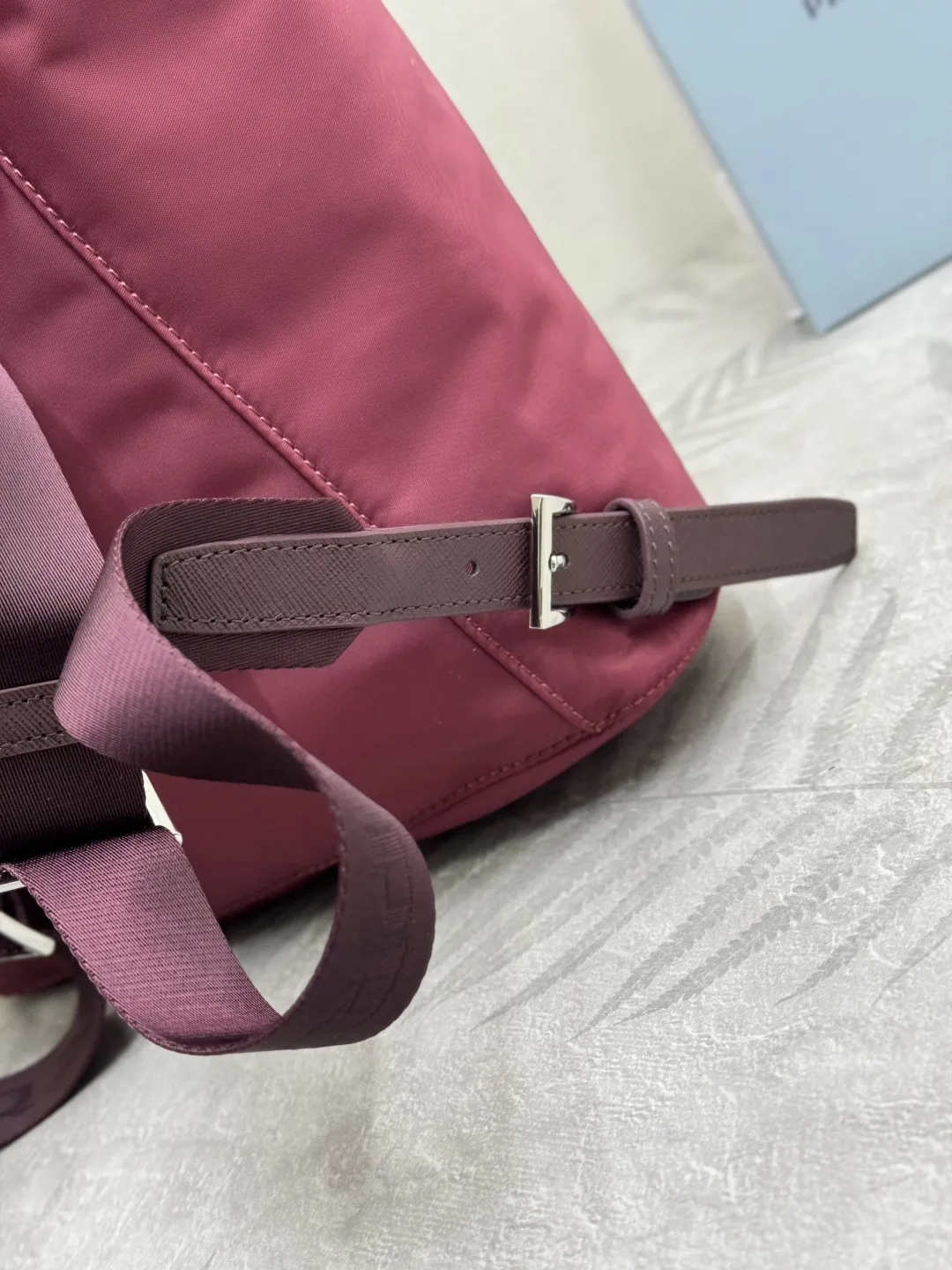 Nylon and Leather Drawstring Backpack D74011241 — view 6
