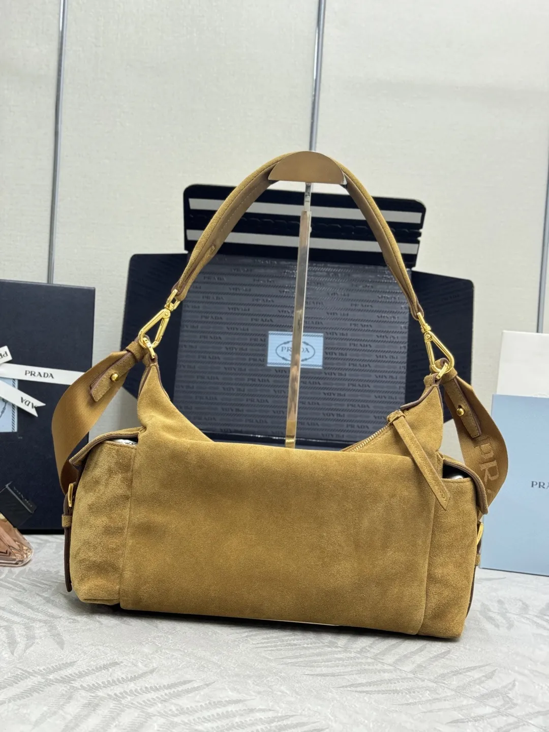 Suede and Nylon Shoulder Bag D99011244 — view 2