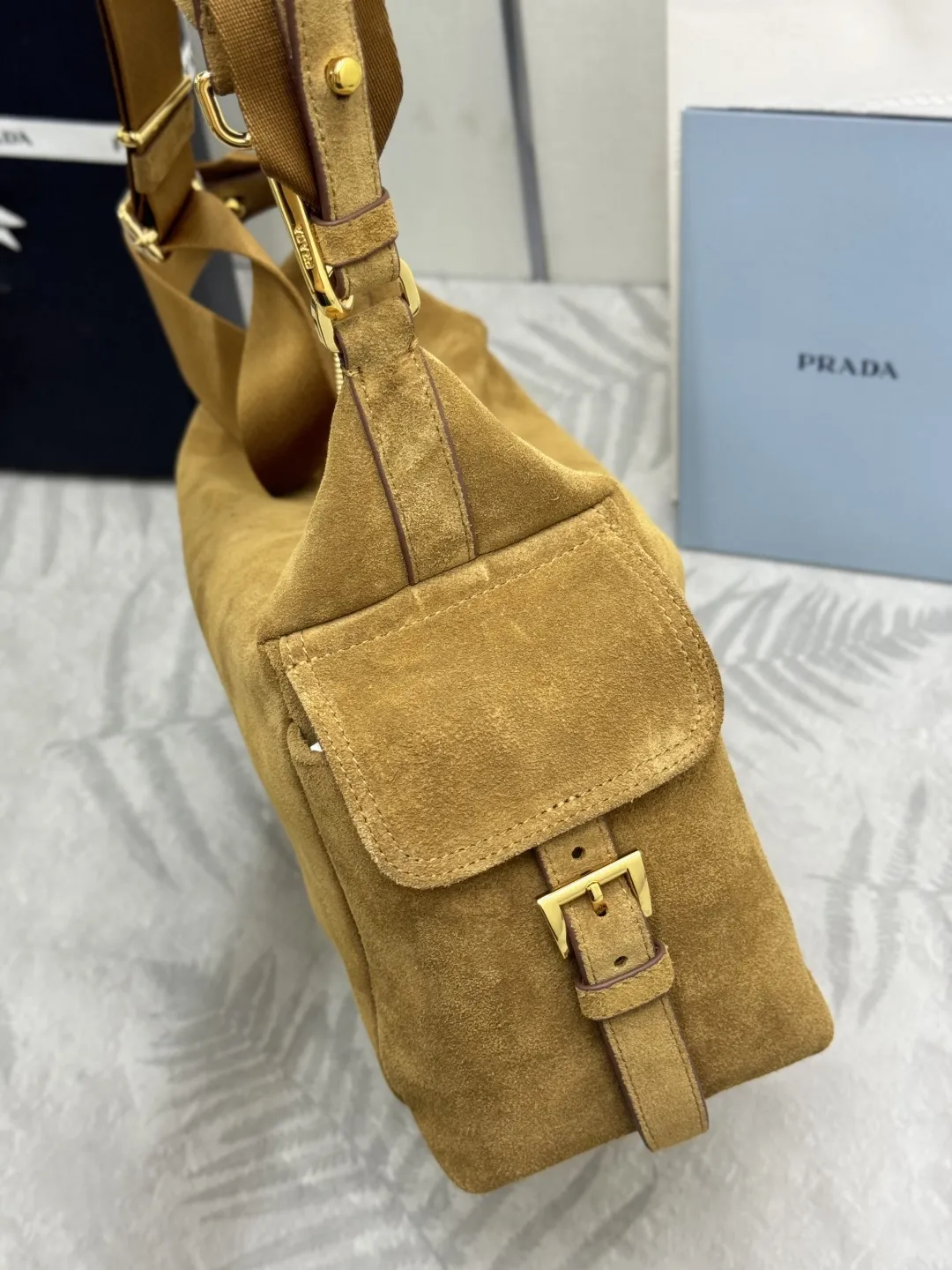 Suede and Nylon Shoulder Bag D99011244 — view 4