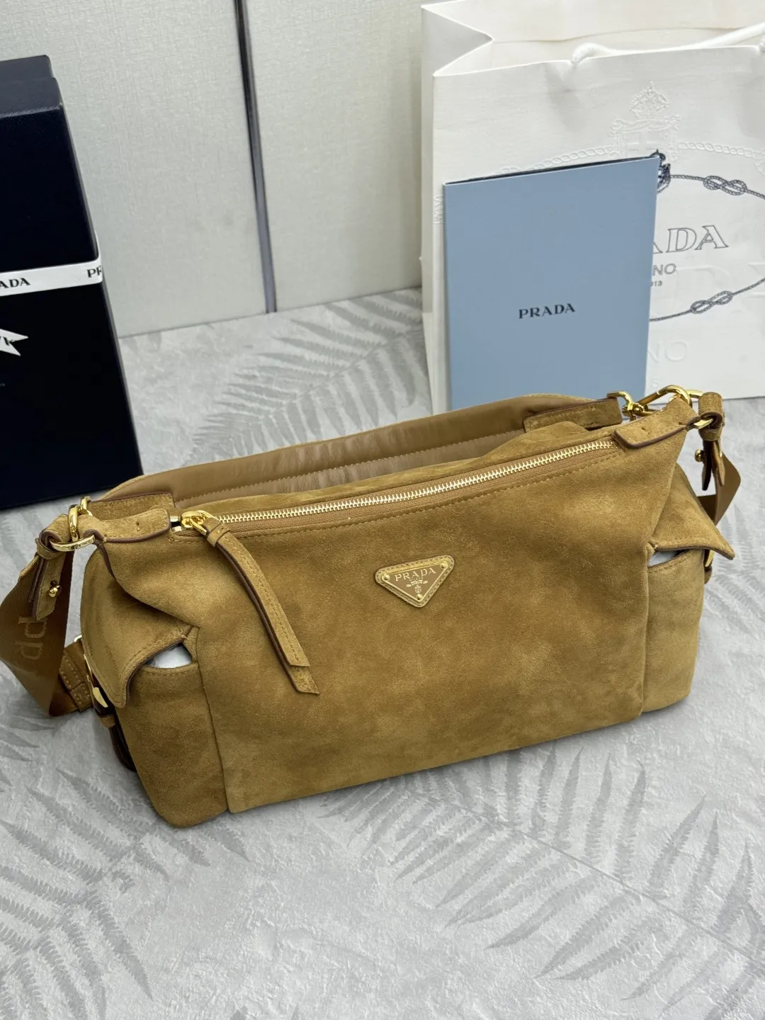 Suede and Nylon Shoulder Bag D99011244 — view 7