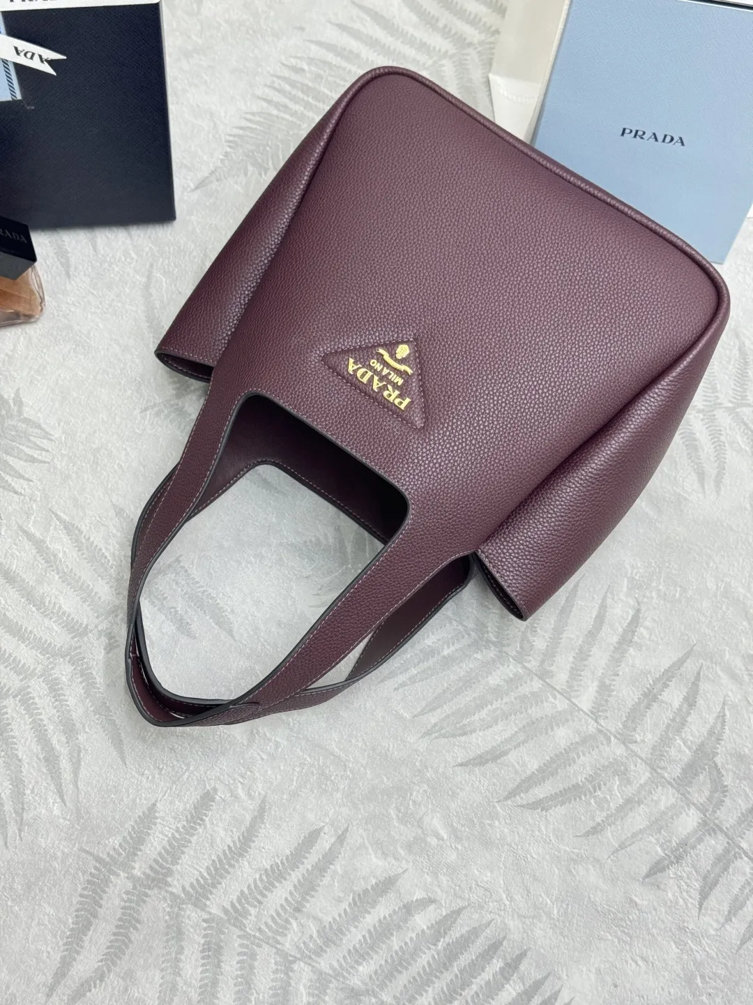 Prada Medium Lambskin Shopping Tote Bag D101011255 — view 5