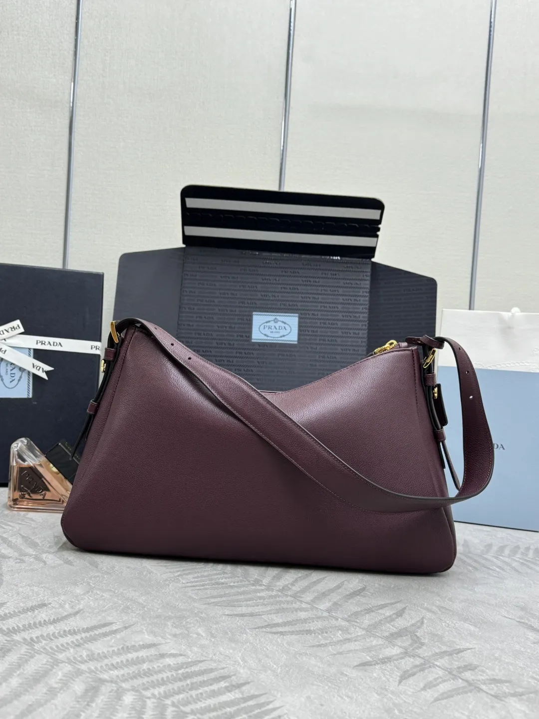 Aimee Hobo Shoulder Bag in Grained Leather D107011257 — view 2