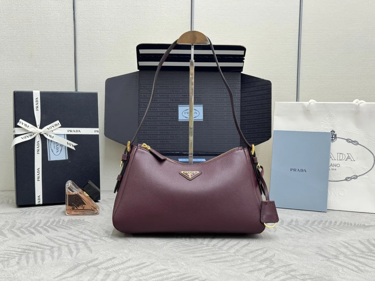 Prada Aimee Small Leather Hobo Bag D103011258