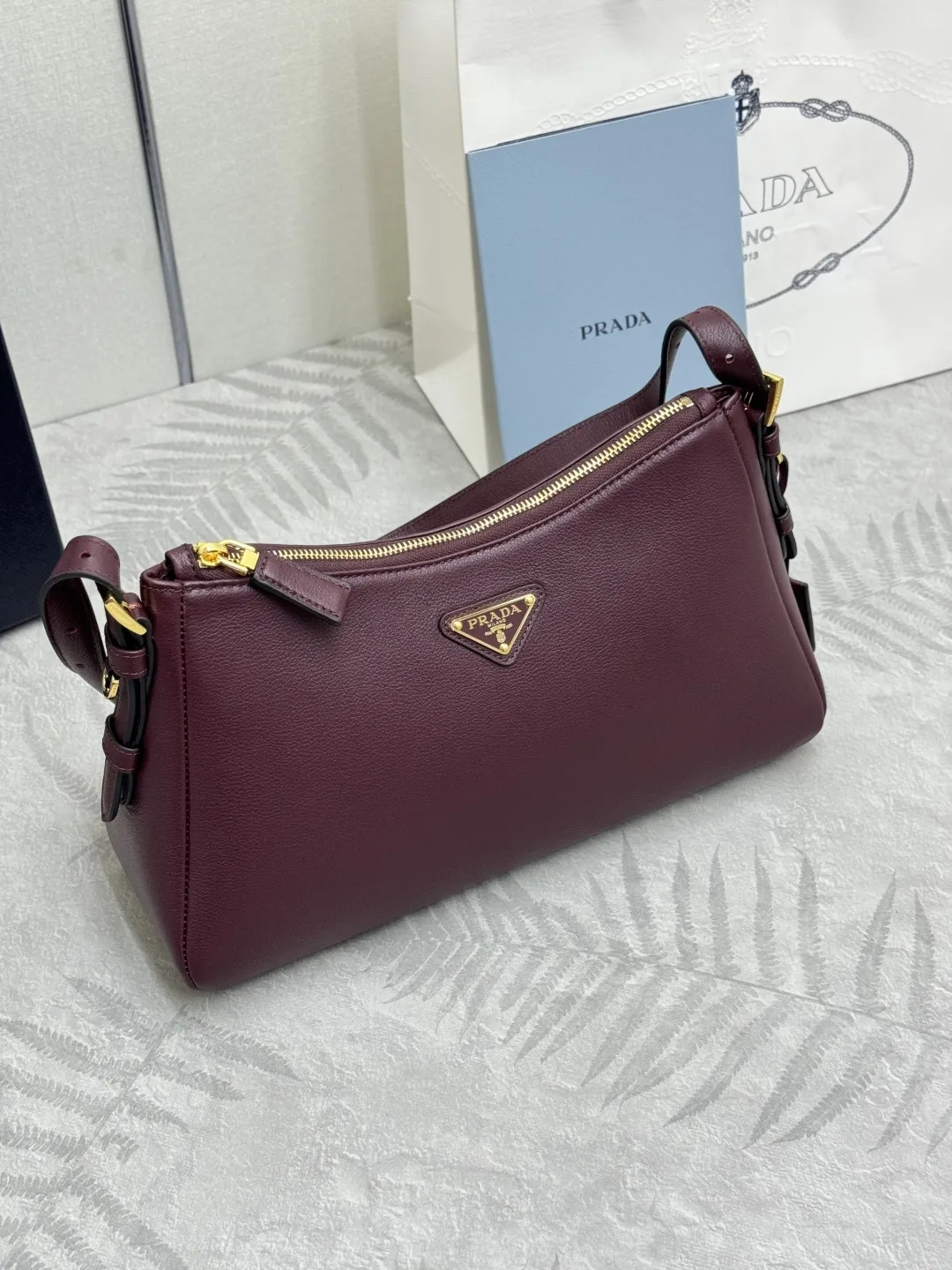 Prada Aimee Small Leather Hobo Bag D103011258 — view 3
