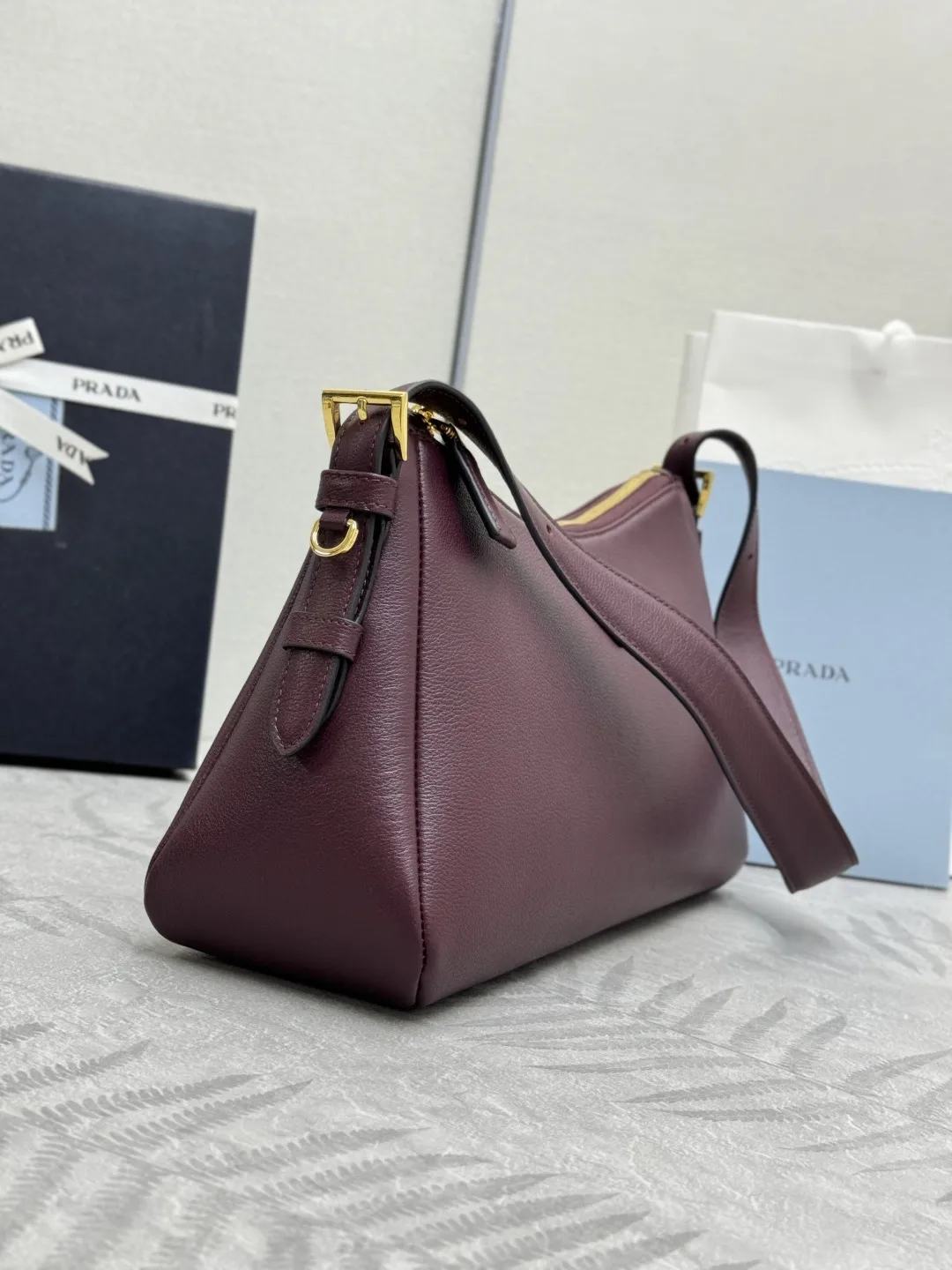 Prada Aimee Small Leather Hobo Bag D103011258 — view 4