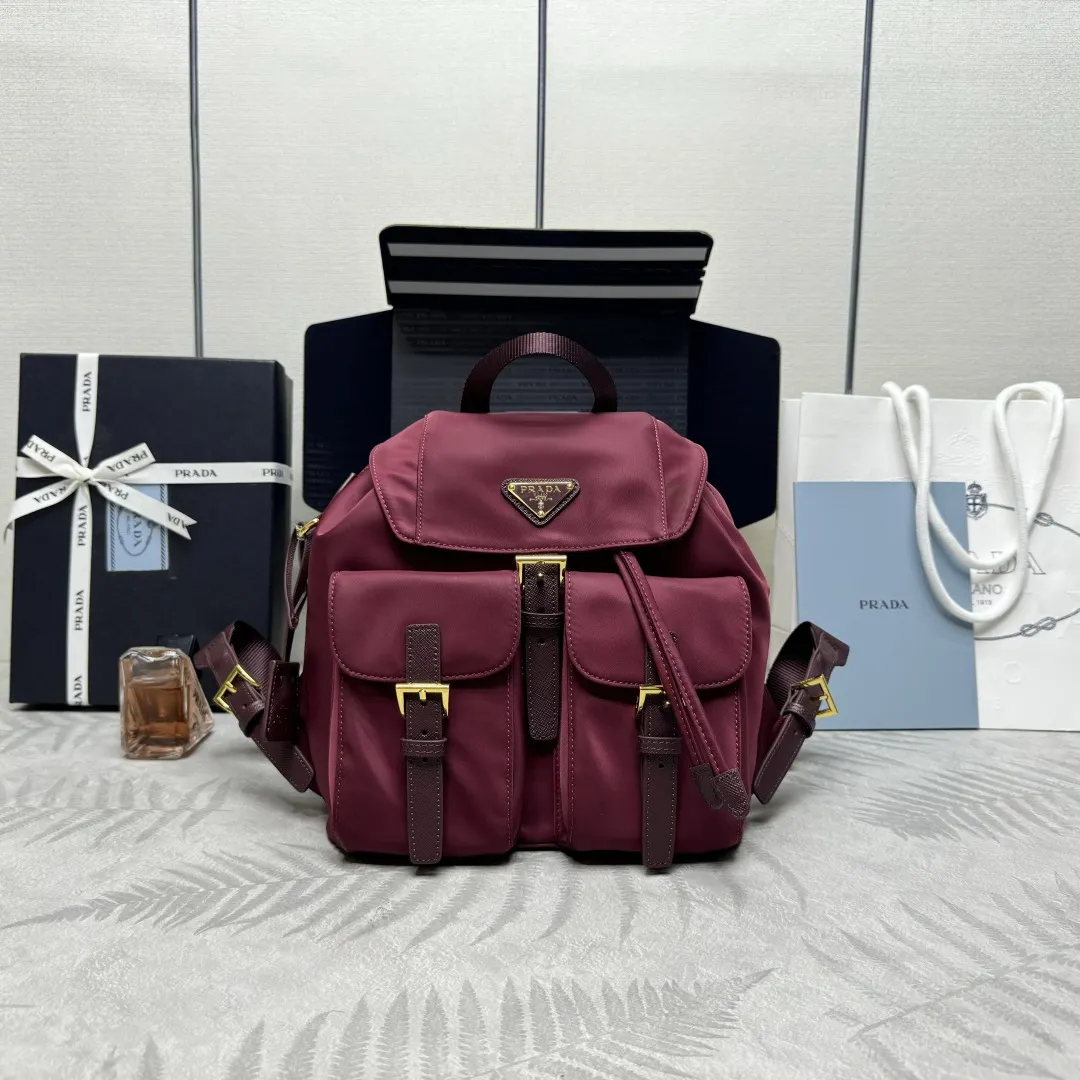 Prada Re-Nylon Backpack with Buckle Pockets D76011262