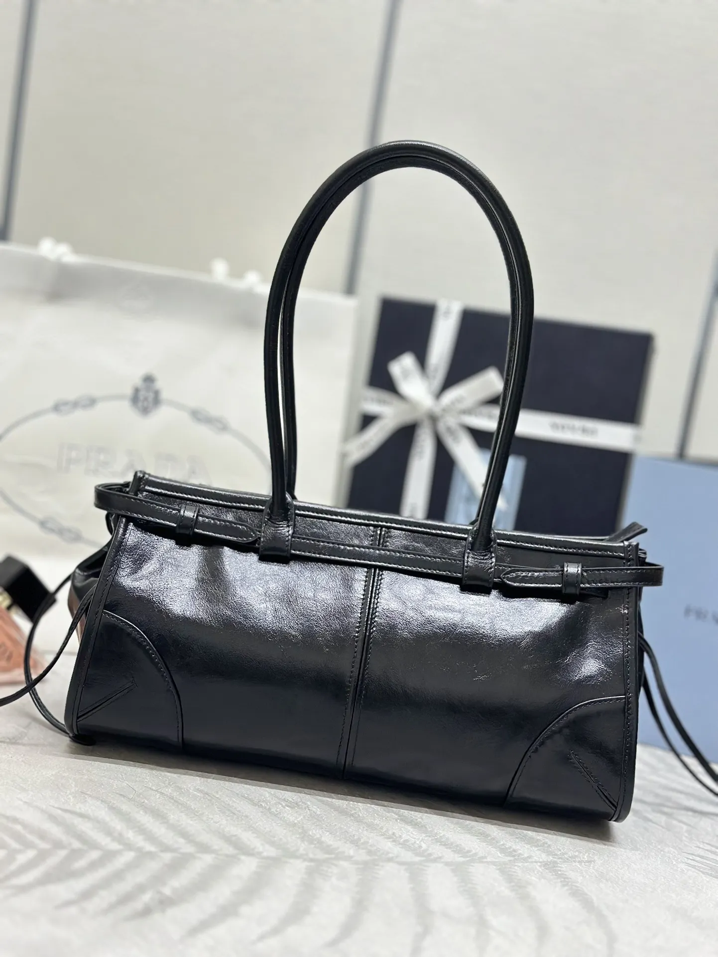 Prada Soft Lux Leather Top-Handle Bag D105011265 — view 2