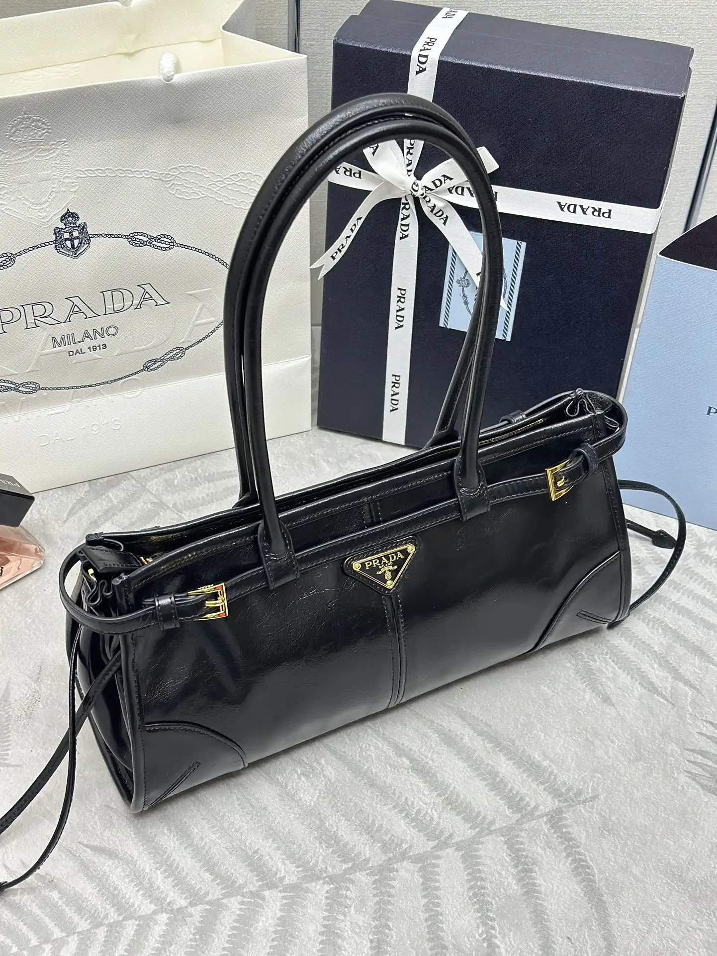 Prada Soft Lux Leather Top-Handle Bag D105011265 — view 3