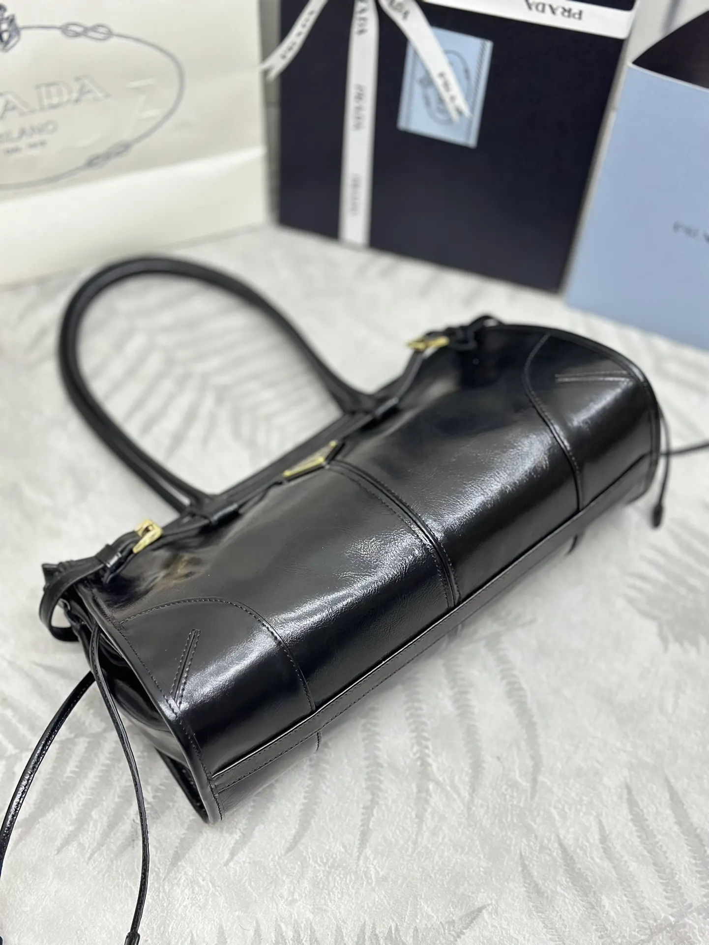 Prada Soft Lux Leather Top-Handle Bag D105011265 — view 4