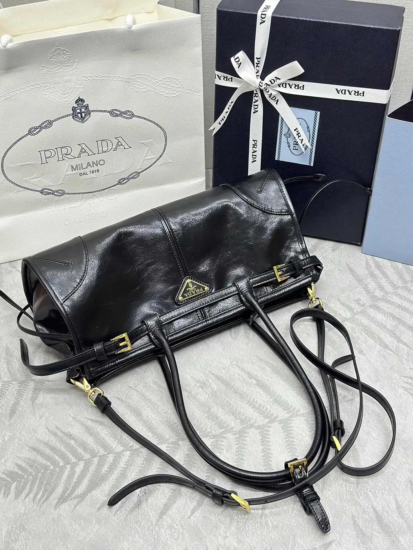 Prada Soft Lux Leather Top-Handle Bag D105011265 — view 9