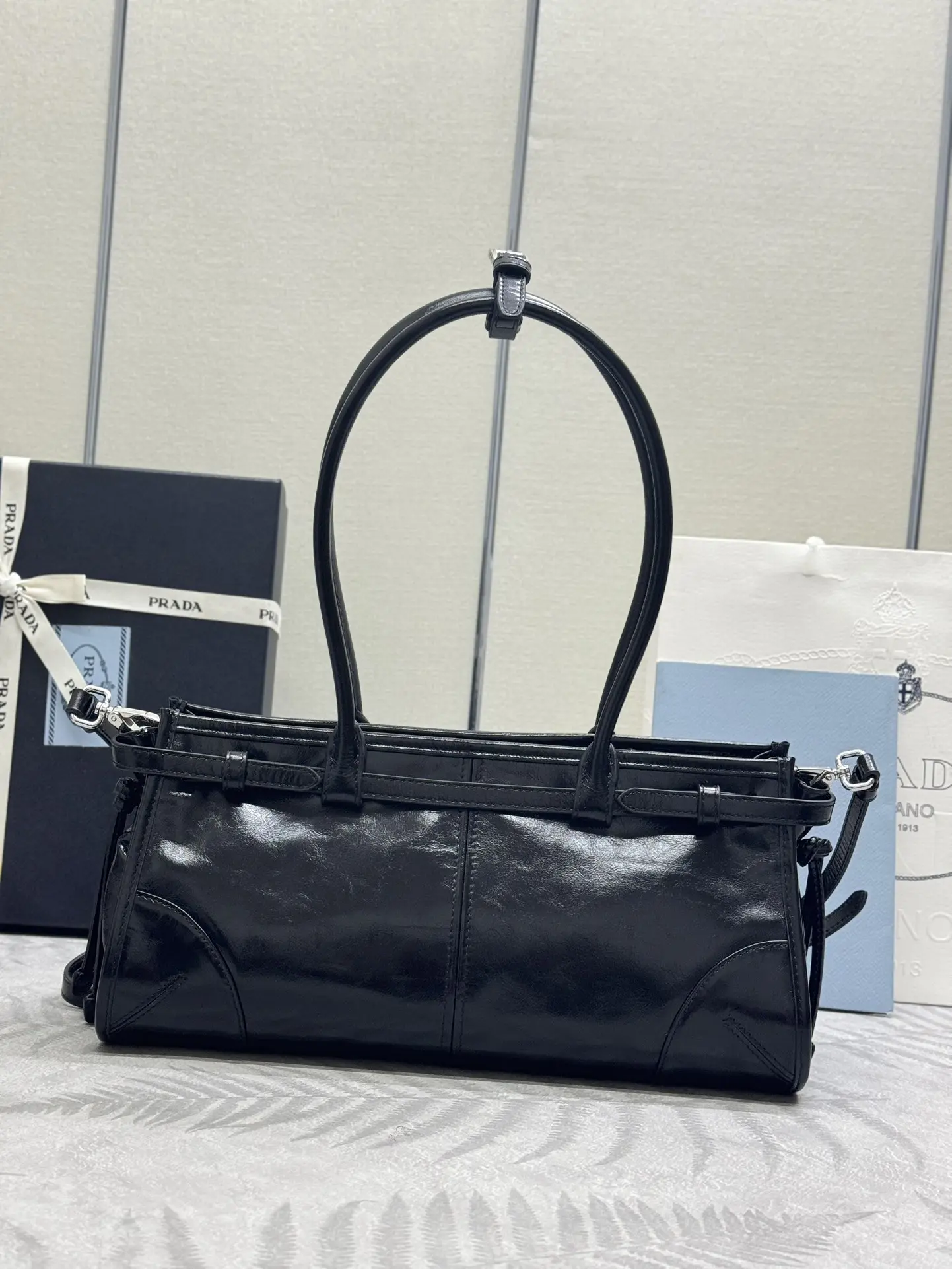 Lux Soft Leather Top-Handle Shoulder Bag D105011267 — view 2