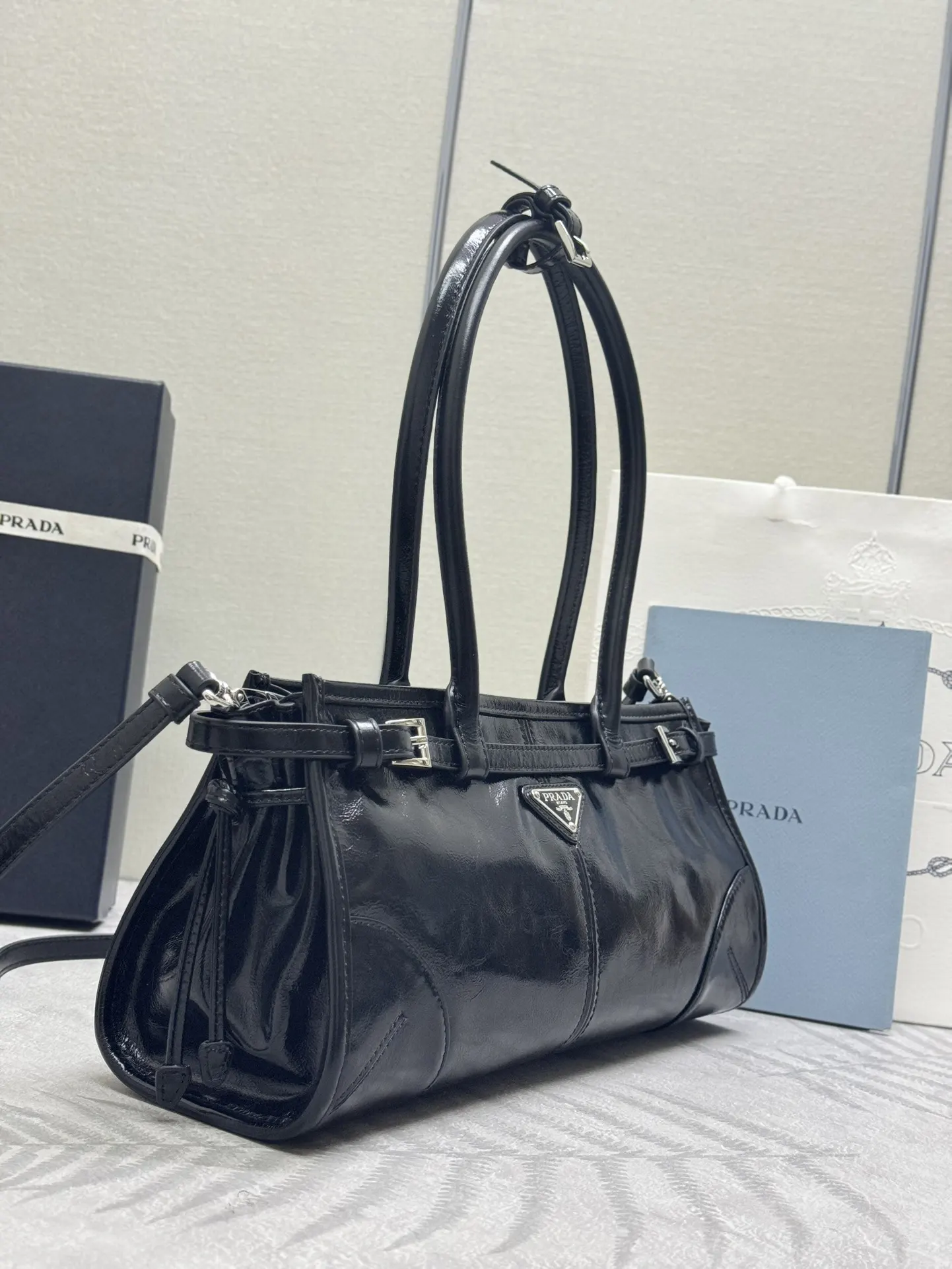 Lux Soft Leather Top-Handle Shoulder Bag D105011267 — view 3